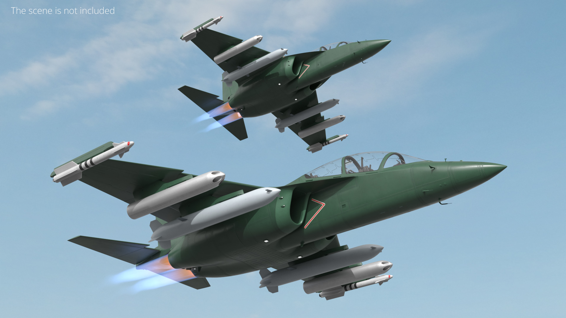 Military Light Attack Jet Aircraft Green - view 4