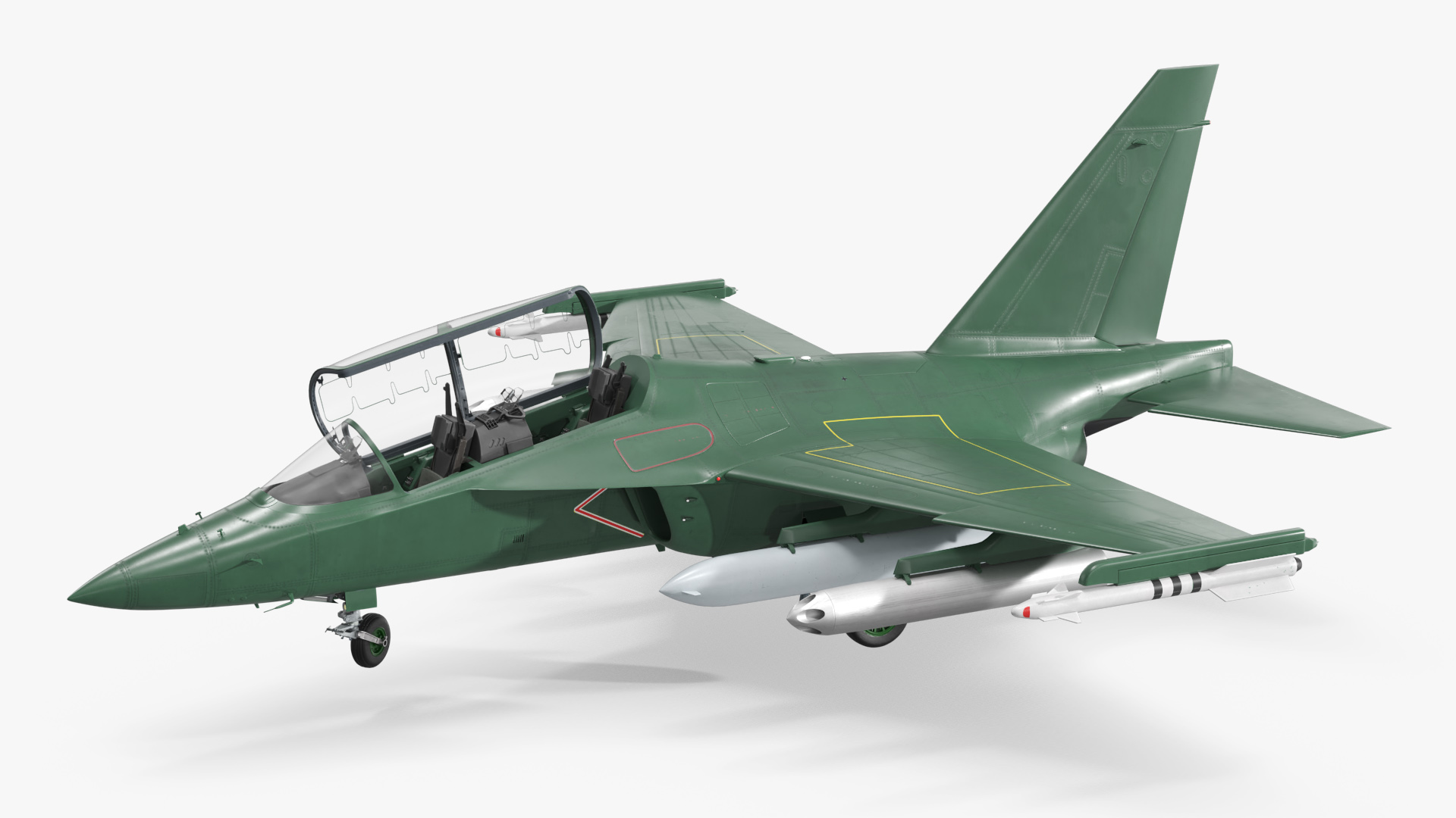 Military Light Attack Jet Aircraft Green - view 7