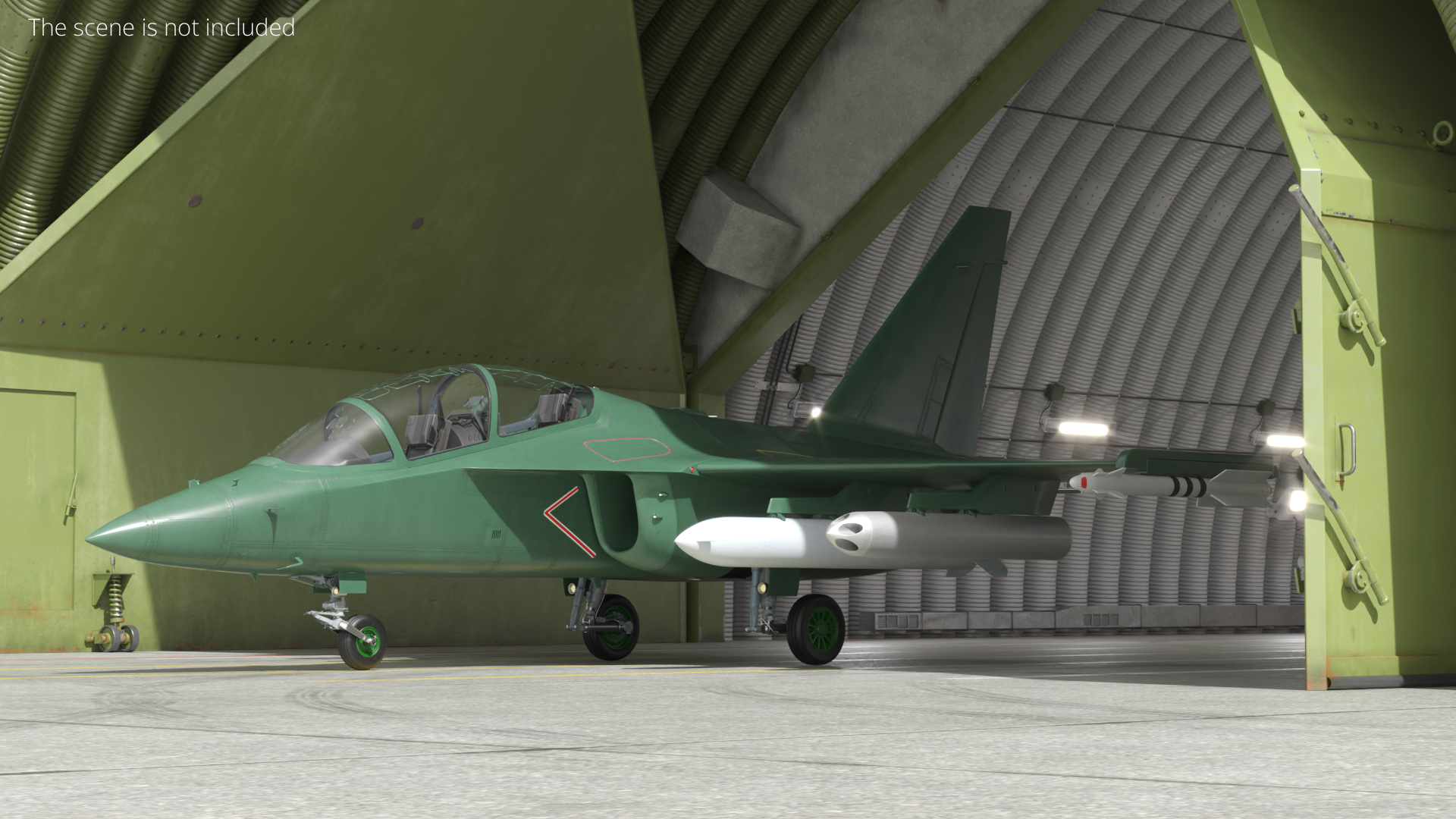 Military Light Attack Jet Aircraft Green - view 3