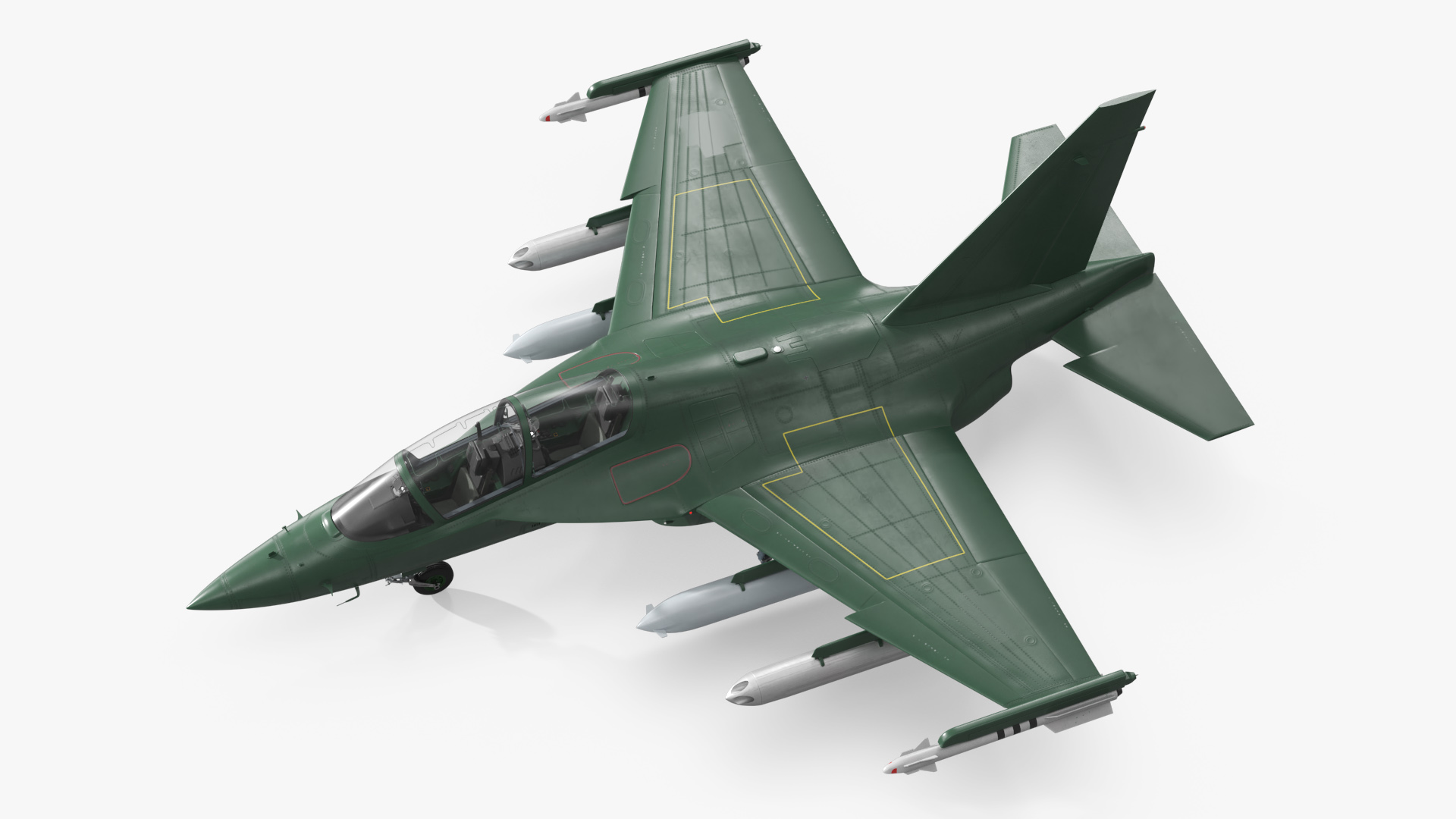 Military Light Attack Jet Aircraft Green - view 2