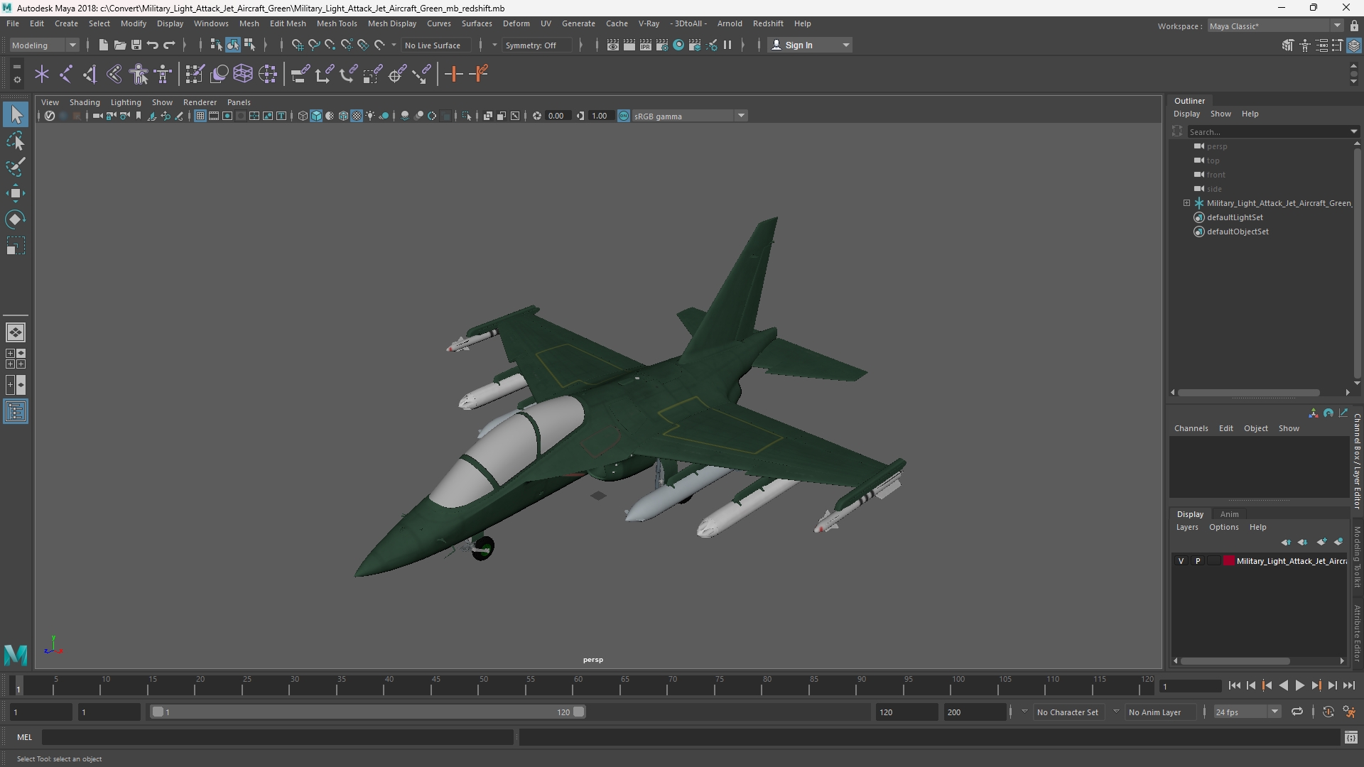 Military Light Attack Jet Aircraft Green - view 11