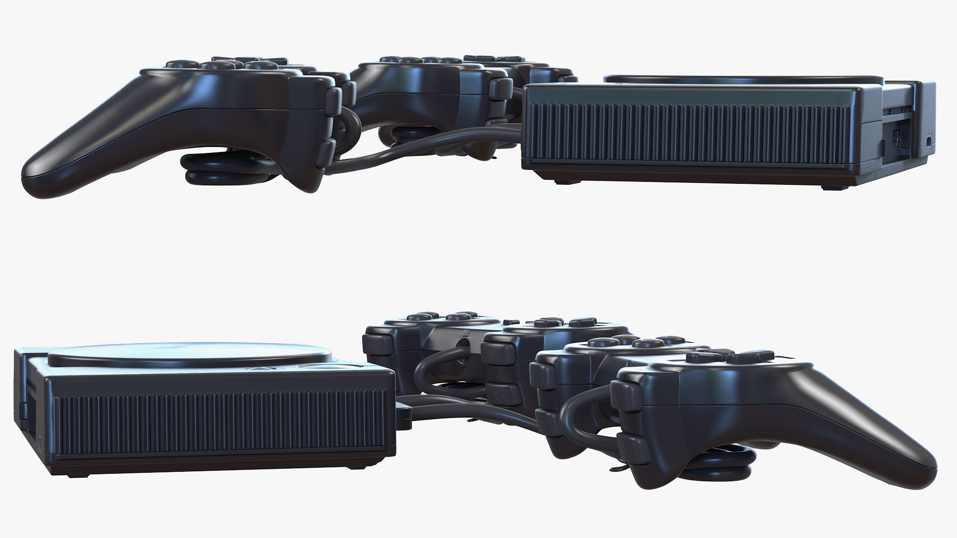 Old Gaming Console with Controller 3D model