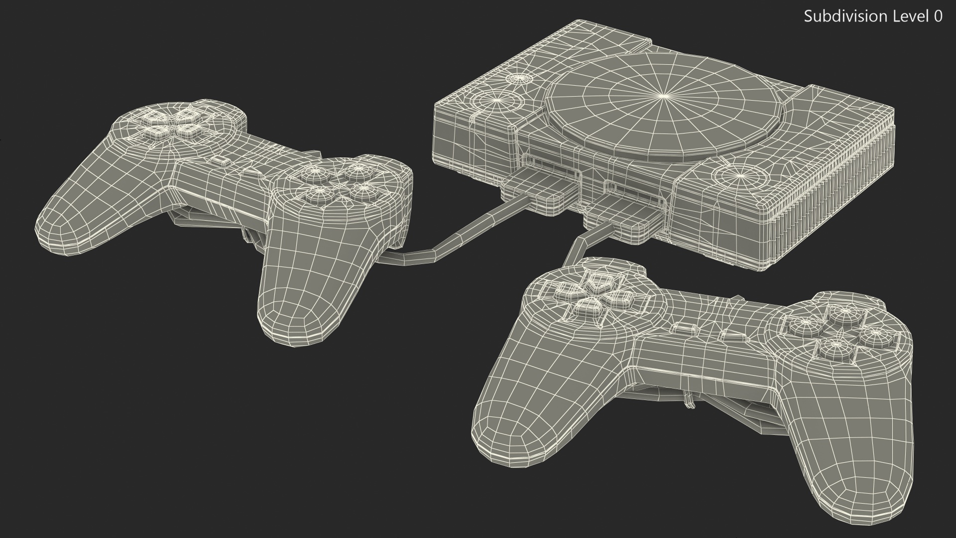 Old Gaming Console with Controller 3D model