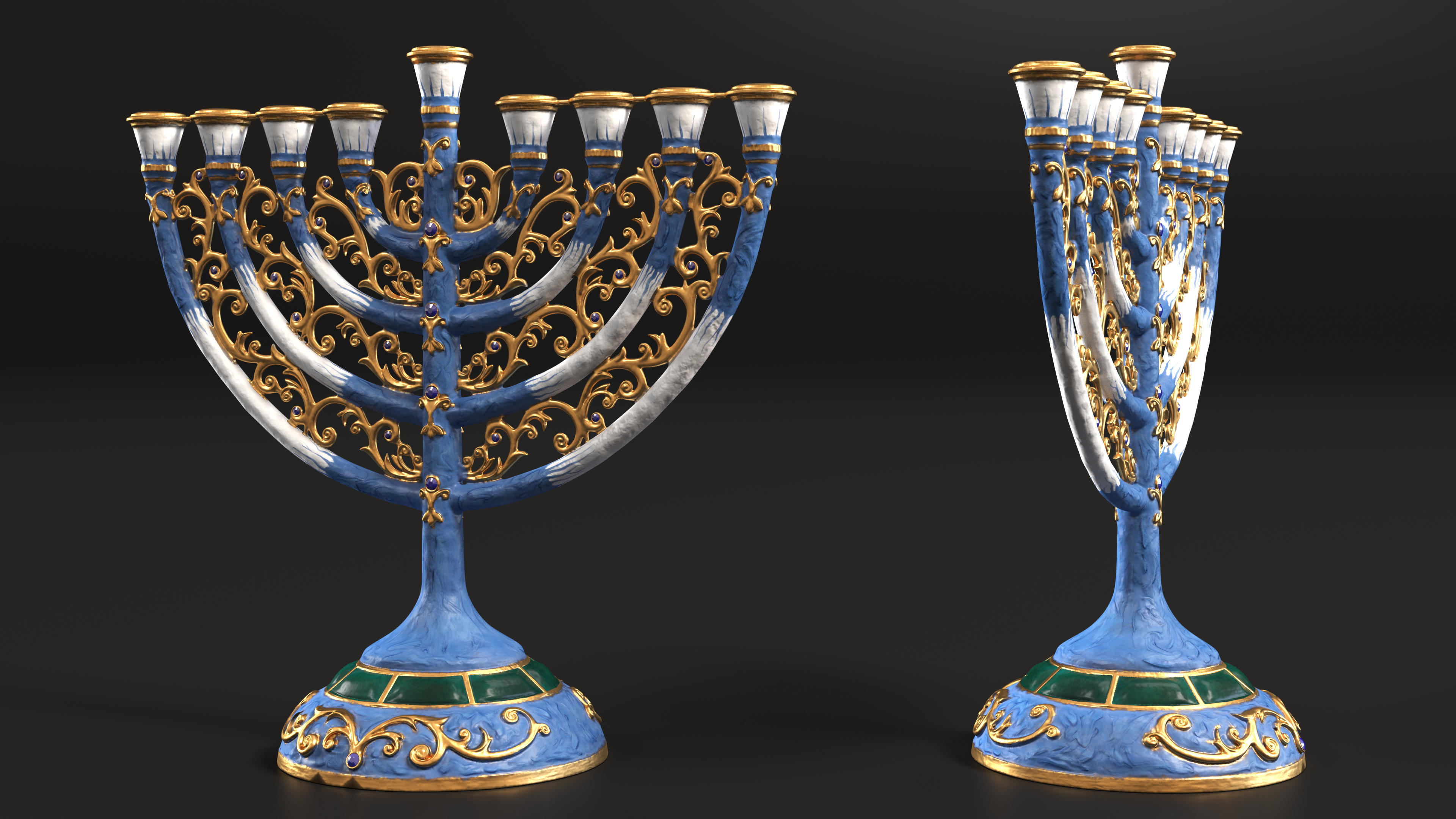 Handmade Hanukkah Candlestick, view 3