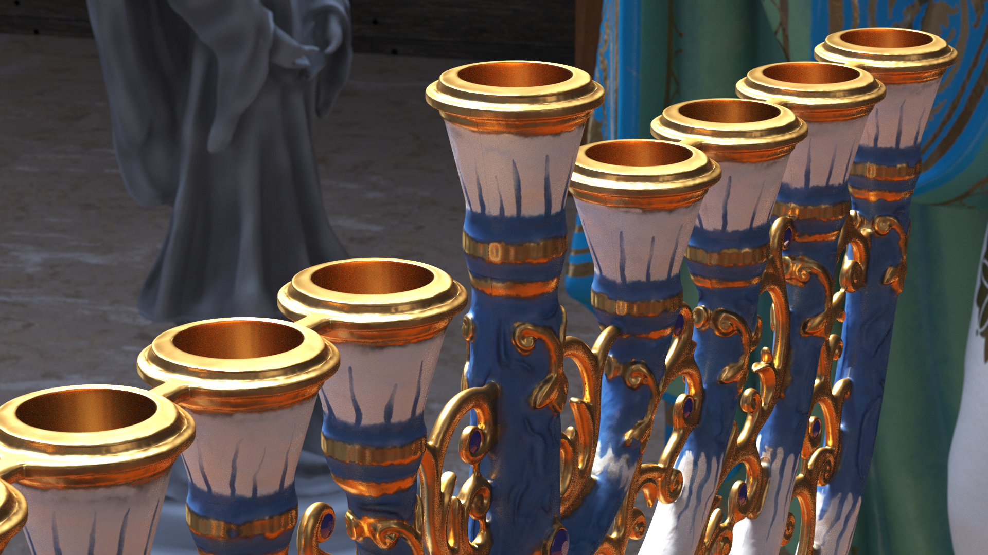 Handmade Hanukkah Candlestick, view 6