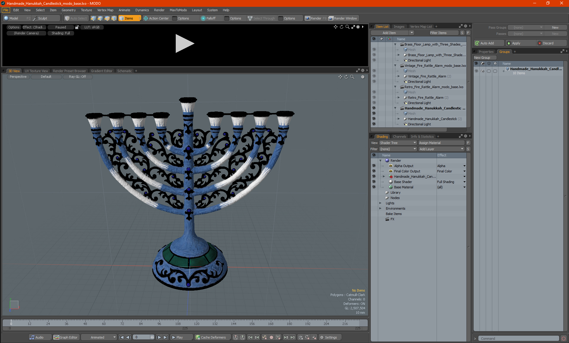 Handmade Hanukkah Candlestick 3D model