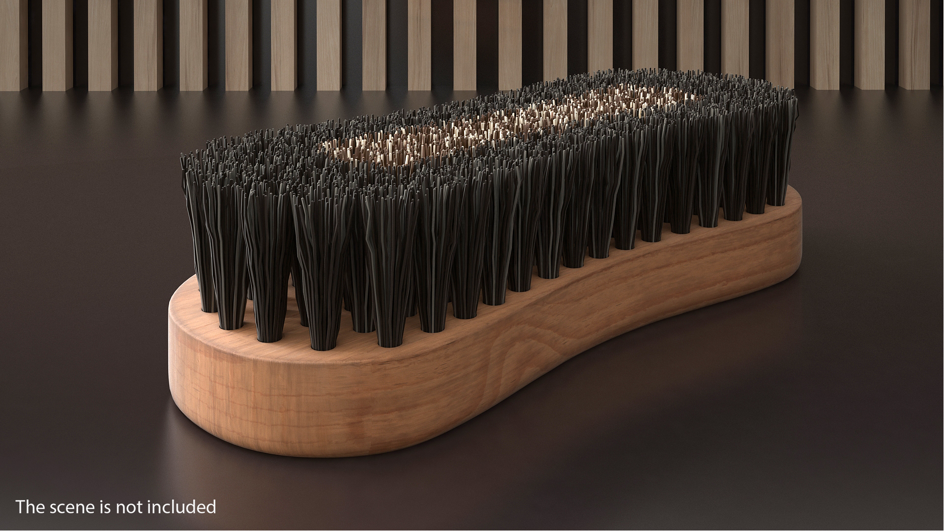 Cleaning Brush Dark Wood 3D model