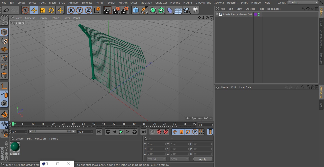 3D Mesh Fence Green