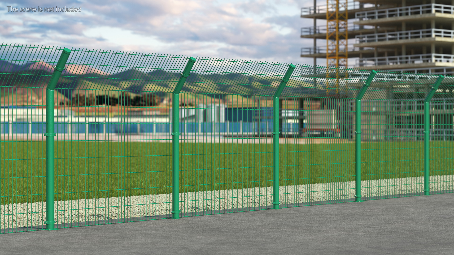 3D Mesh Fence Green