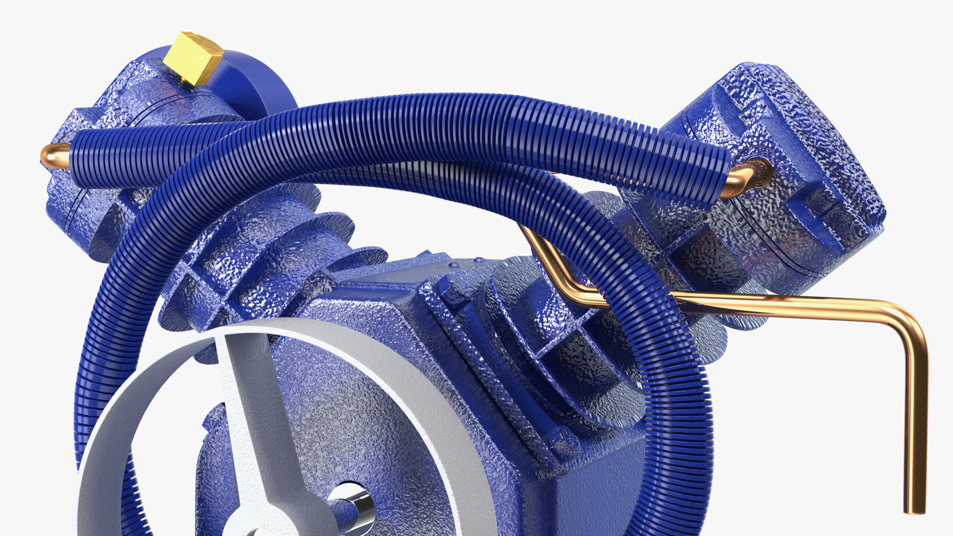 3D Cylinder Air Compressor Pump Blue model