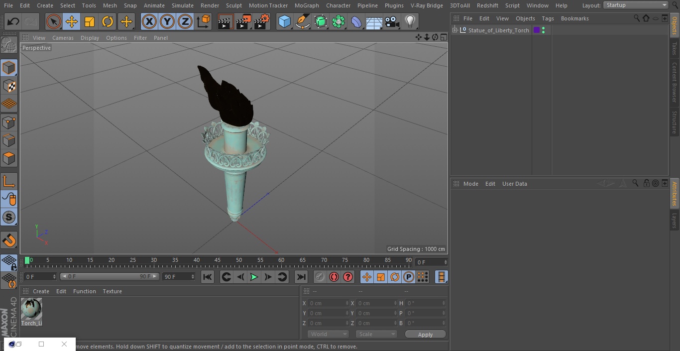 3D Statue of Liberty Torch model