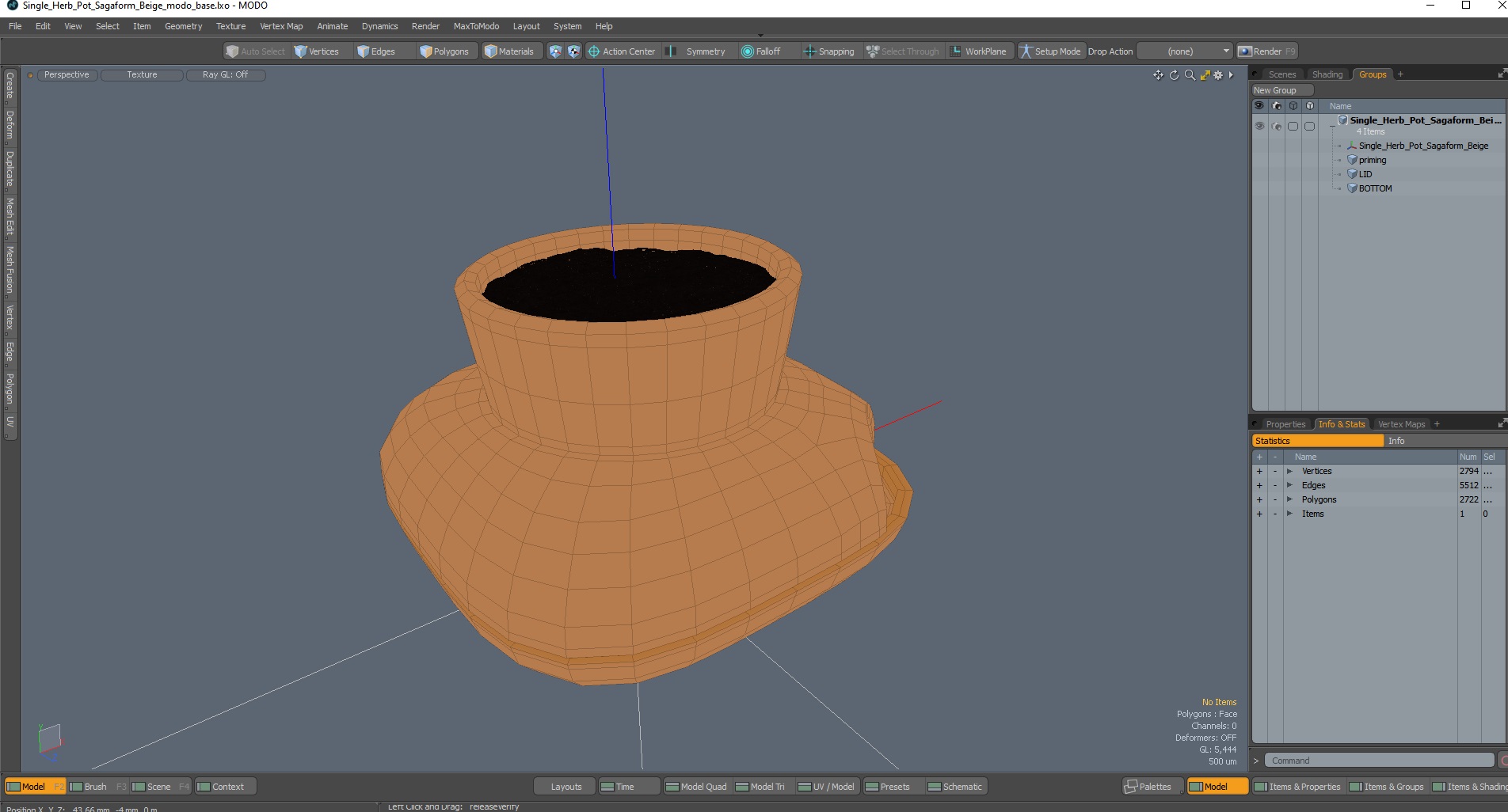 3D model Single Herb Pot Sagaform Beige