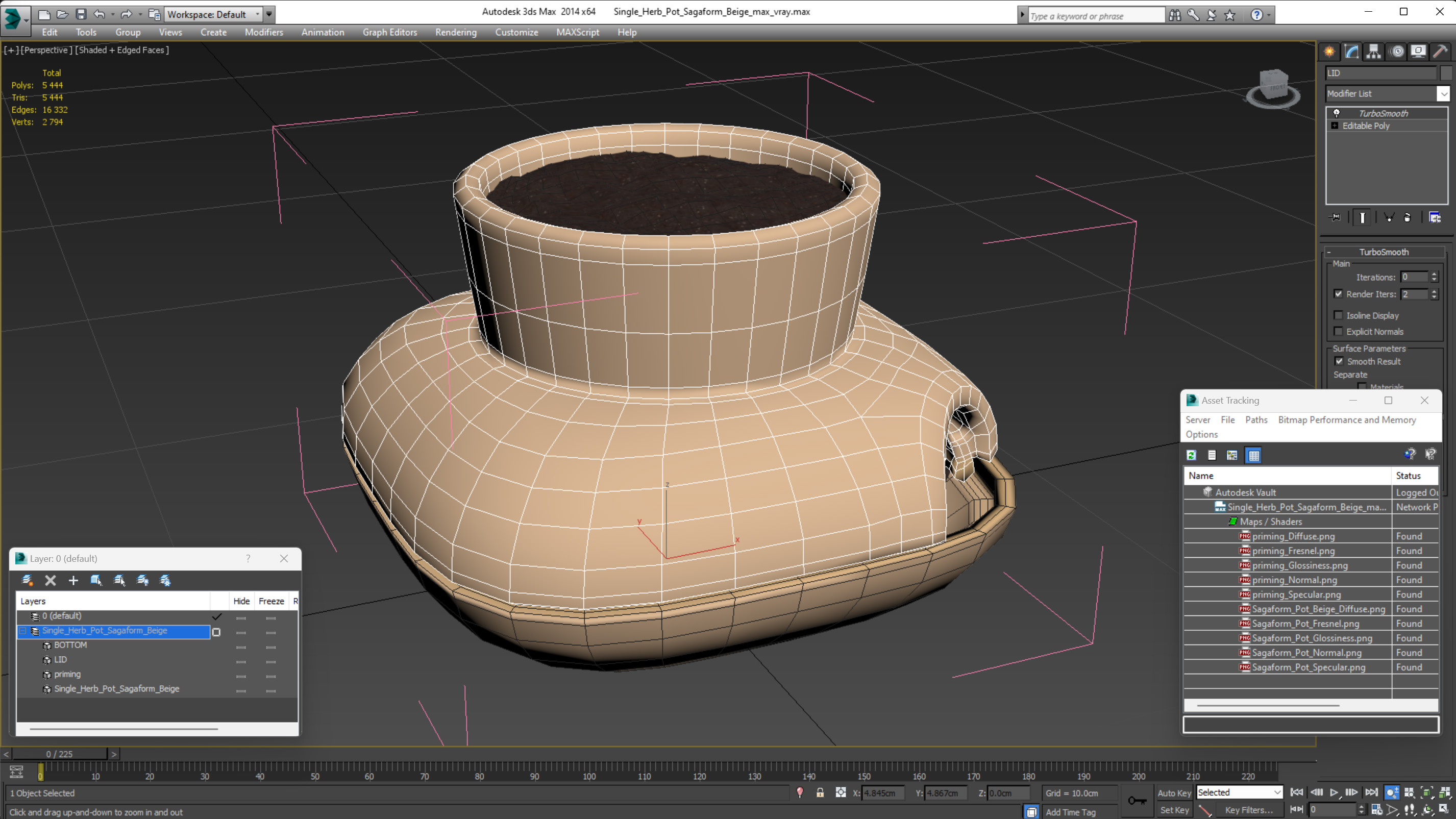 3D model Single Herb Pot Sagaform Beige