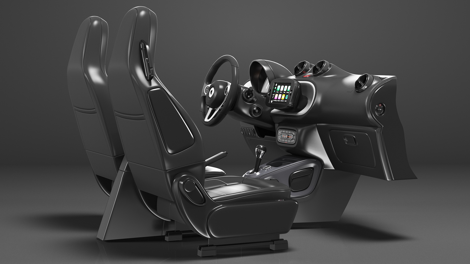 3D Smart EQ Fortwo Interior Layout Dashboard
