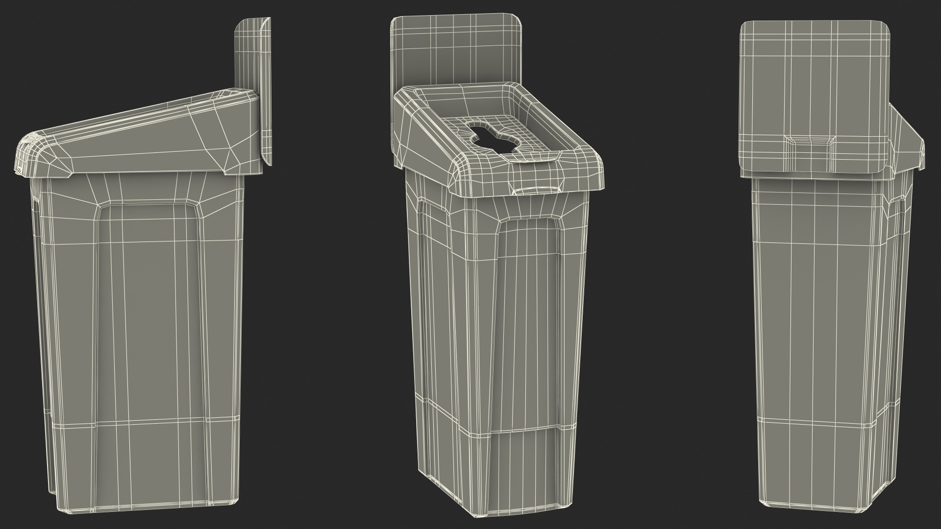 3D model Mixed Recycling Waste Bin