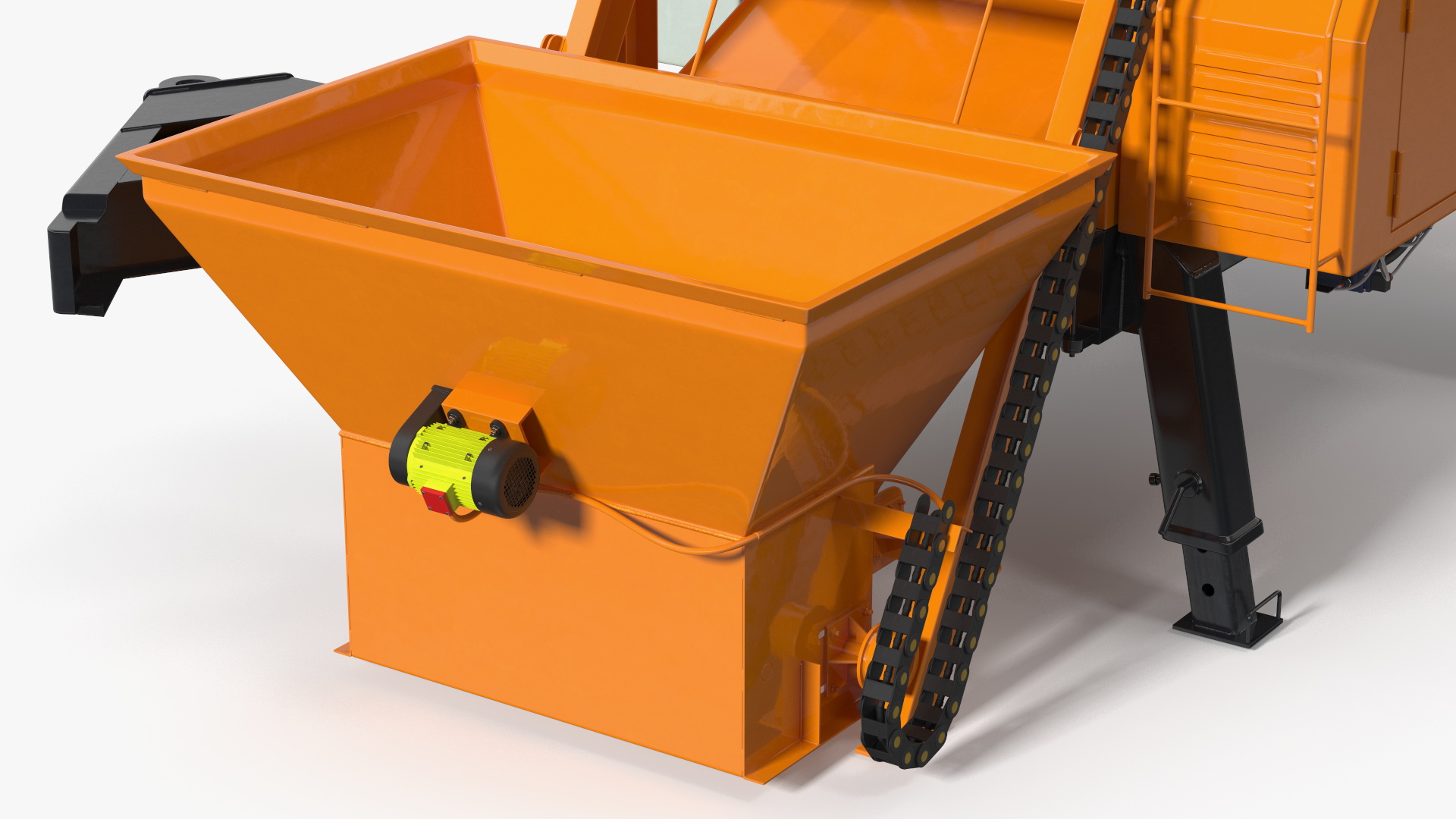 3D Portable Concrete Mixer Pump with Stacked Cement Bags model
