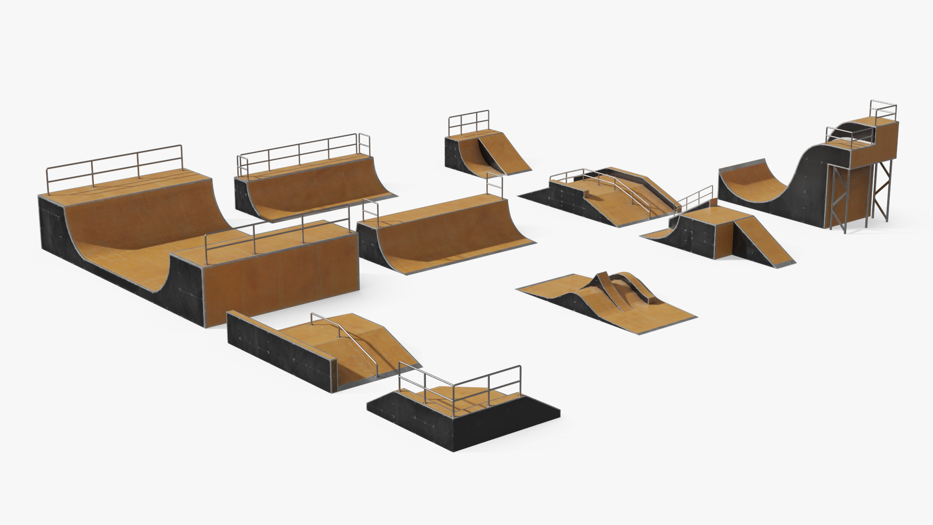 Modular Skatepark Ramp Elements Set - view 2