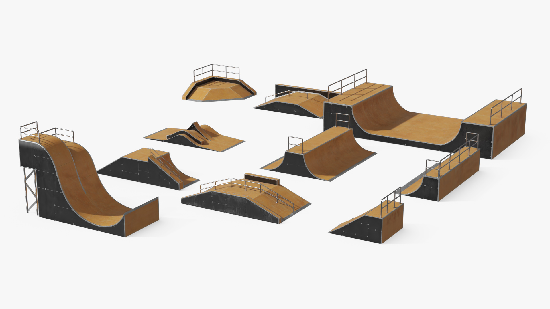 Modular Skatepark Ramp Elements Set - view 3