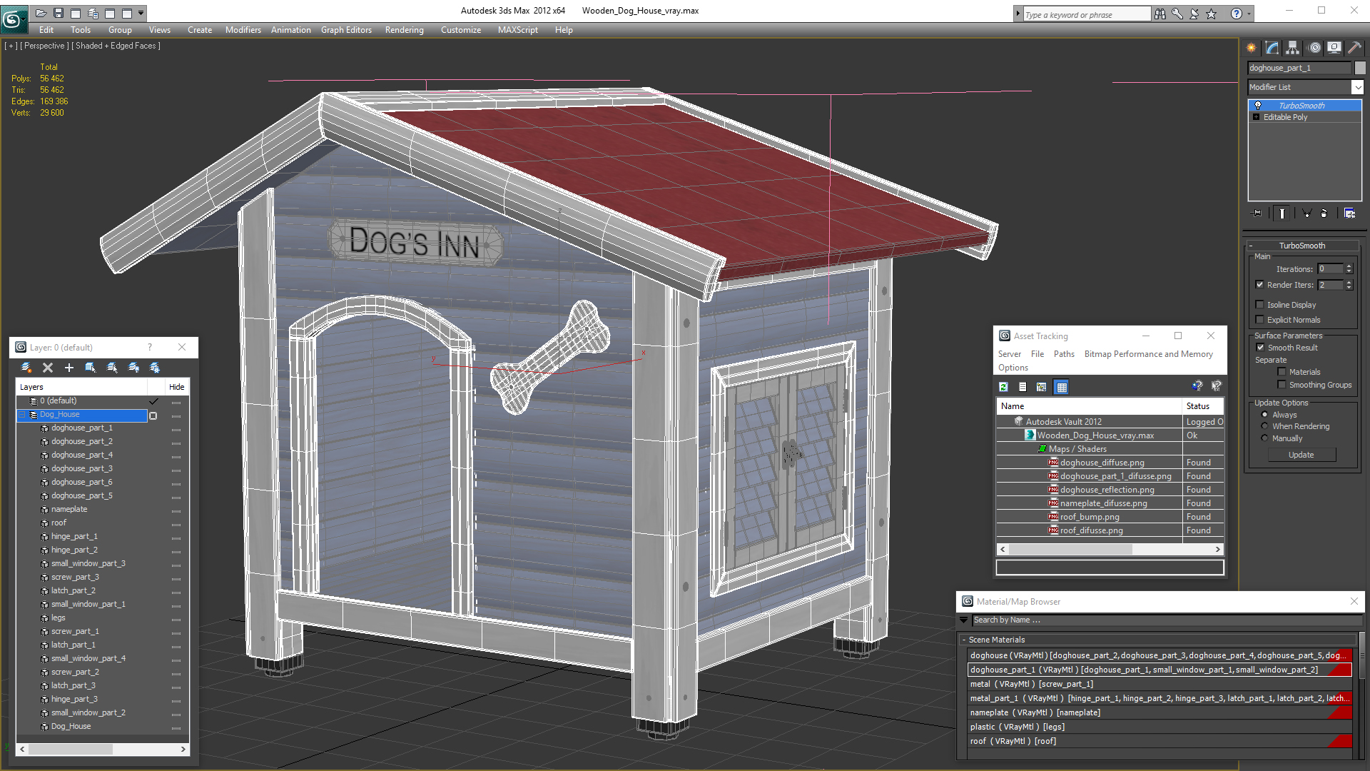 3D Wooden Dog House