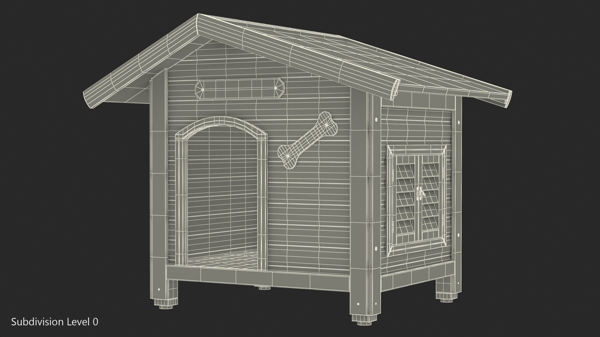 3D Wooden Dog House