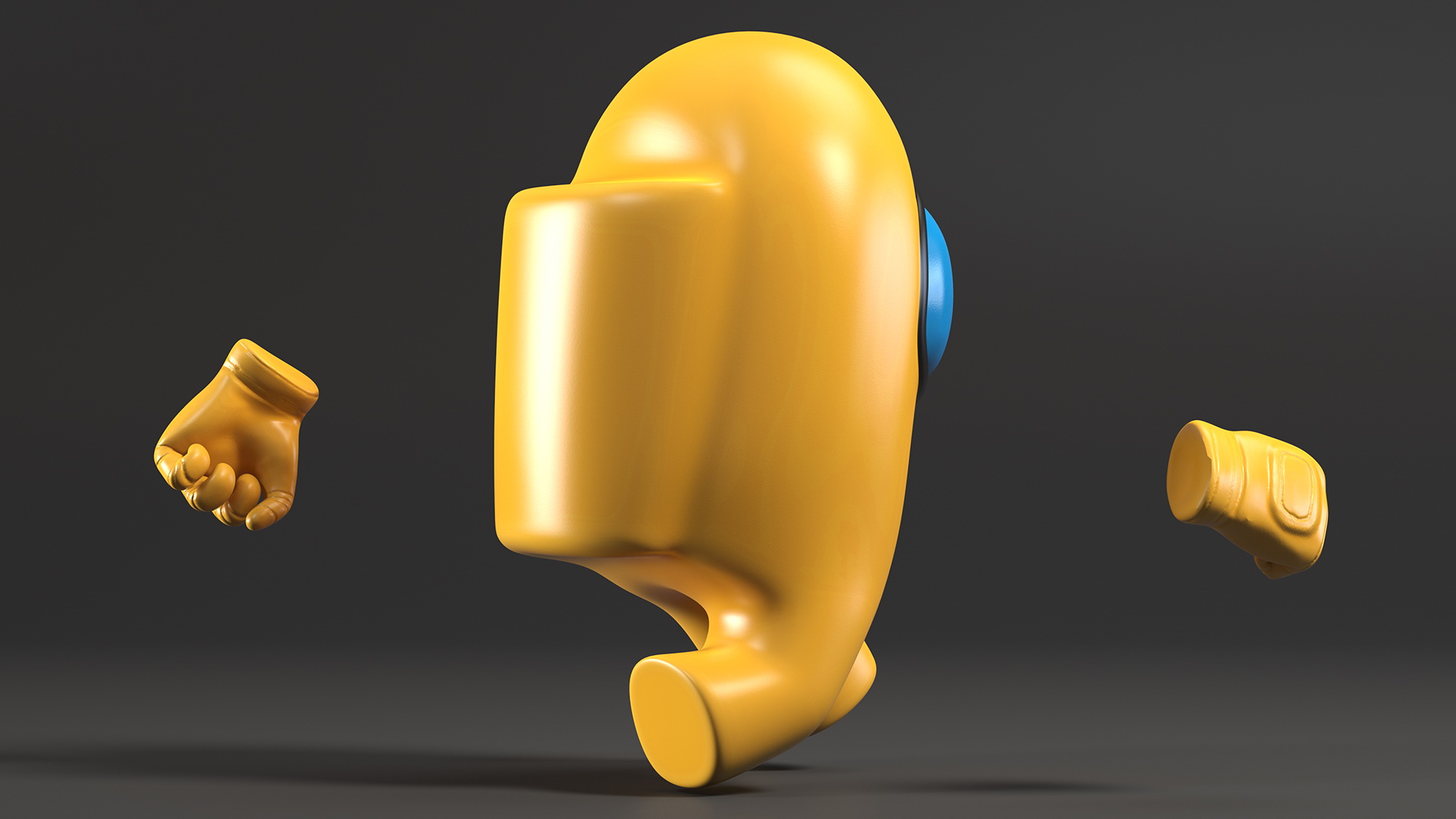 3D Running Among Us Character Yellow model