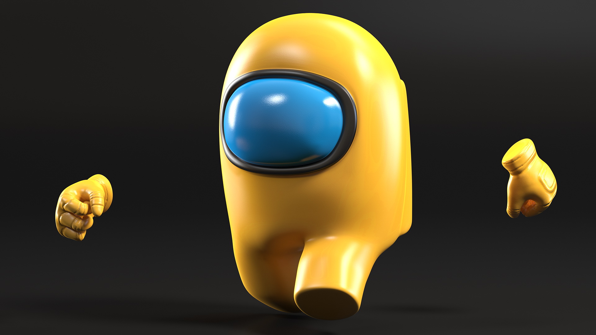 3D Running Among Us Character Yellow model
