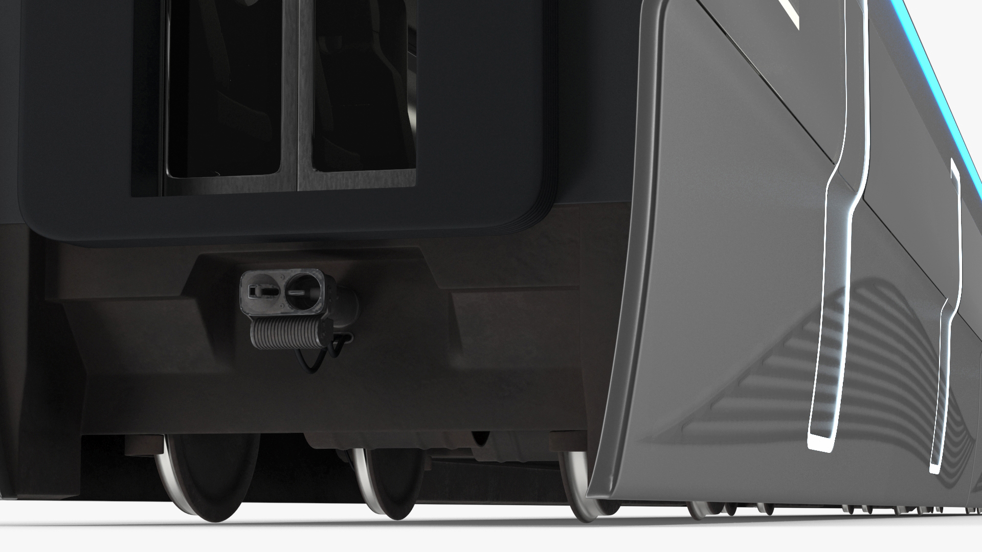 3D Futuristic Passenger Train Silver model