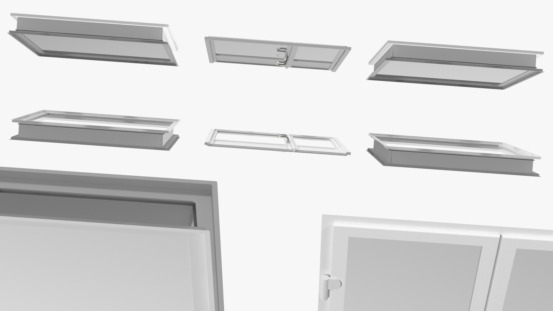 3D model Plastick Door with Window