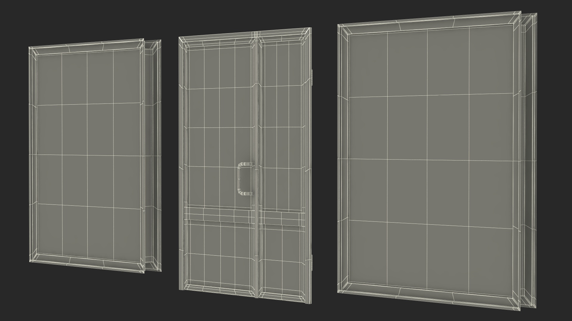 3D model Plastick Door with Window