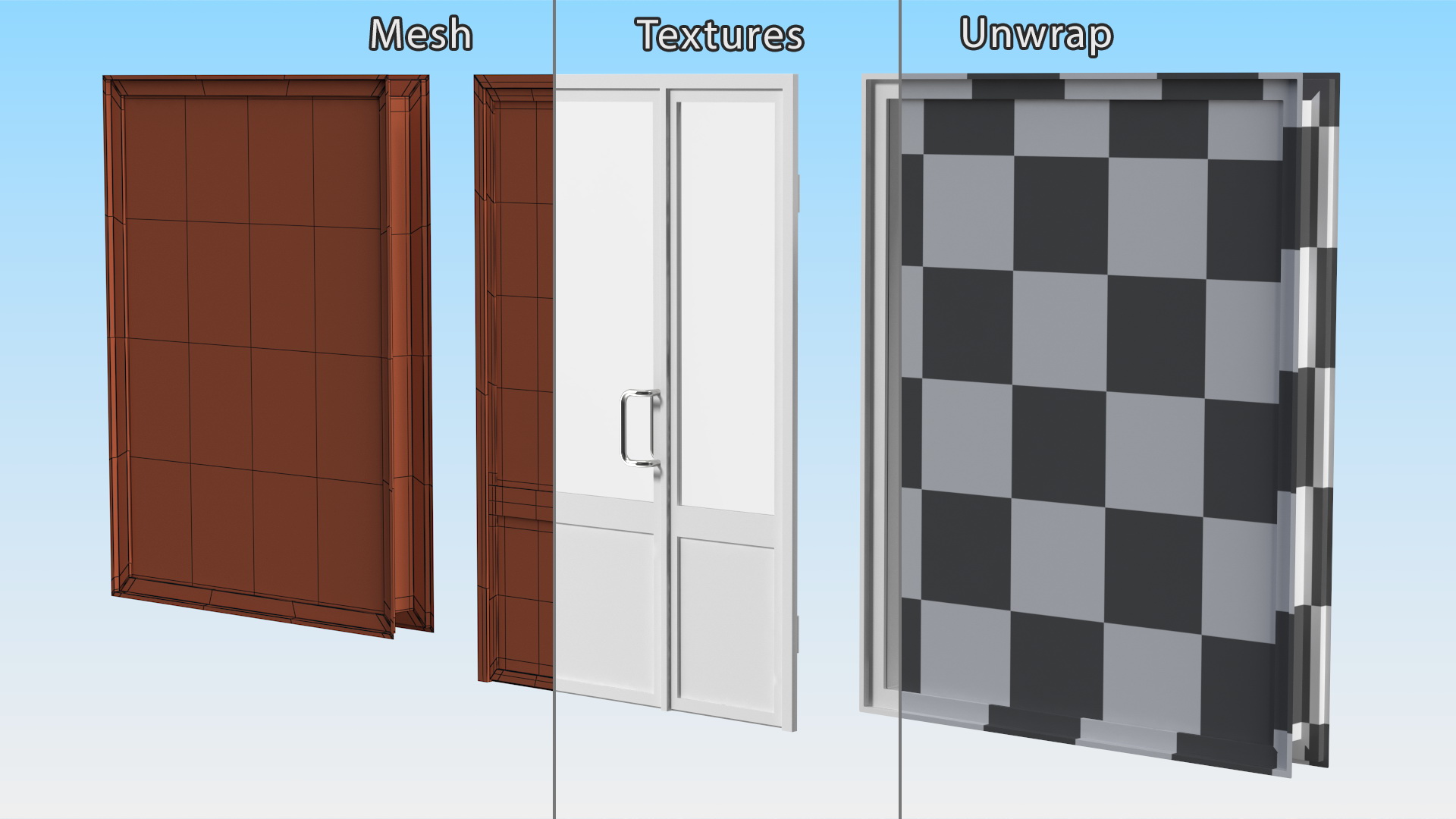3D model Plastick Door with Window