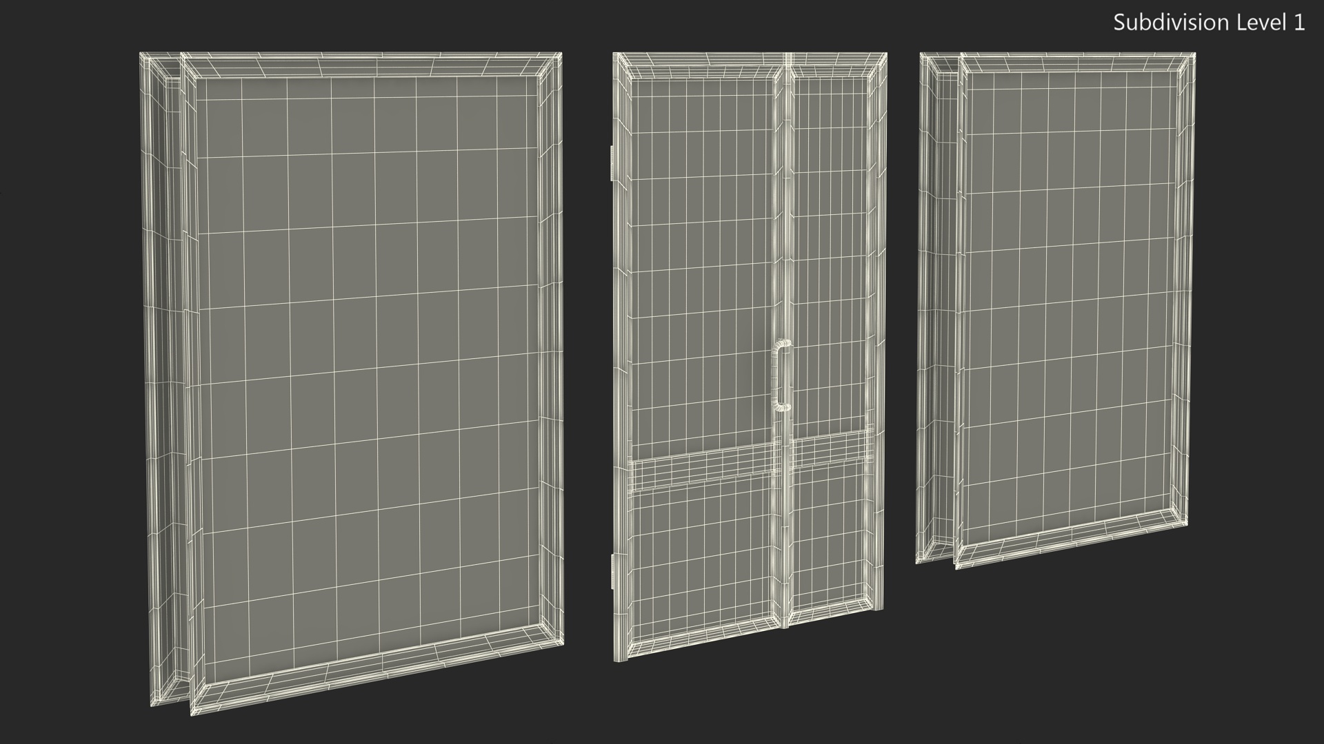 3D model Plastick Door with Window