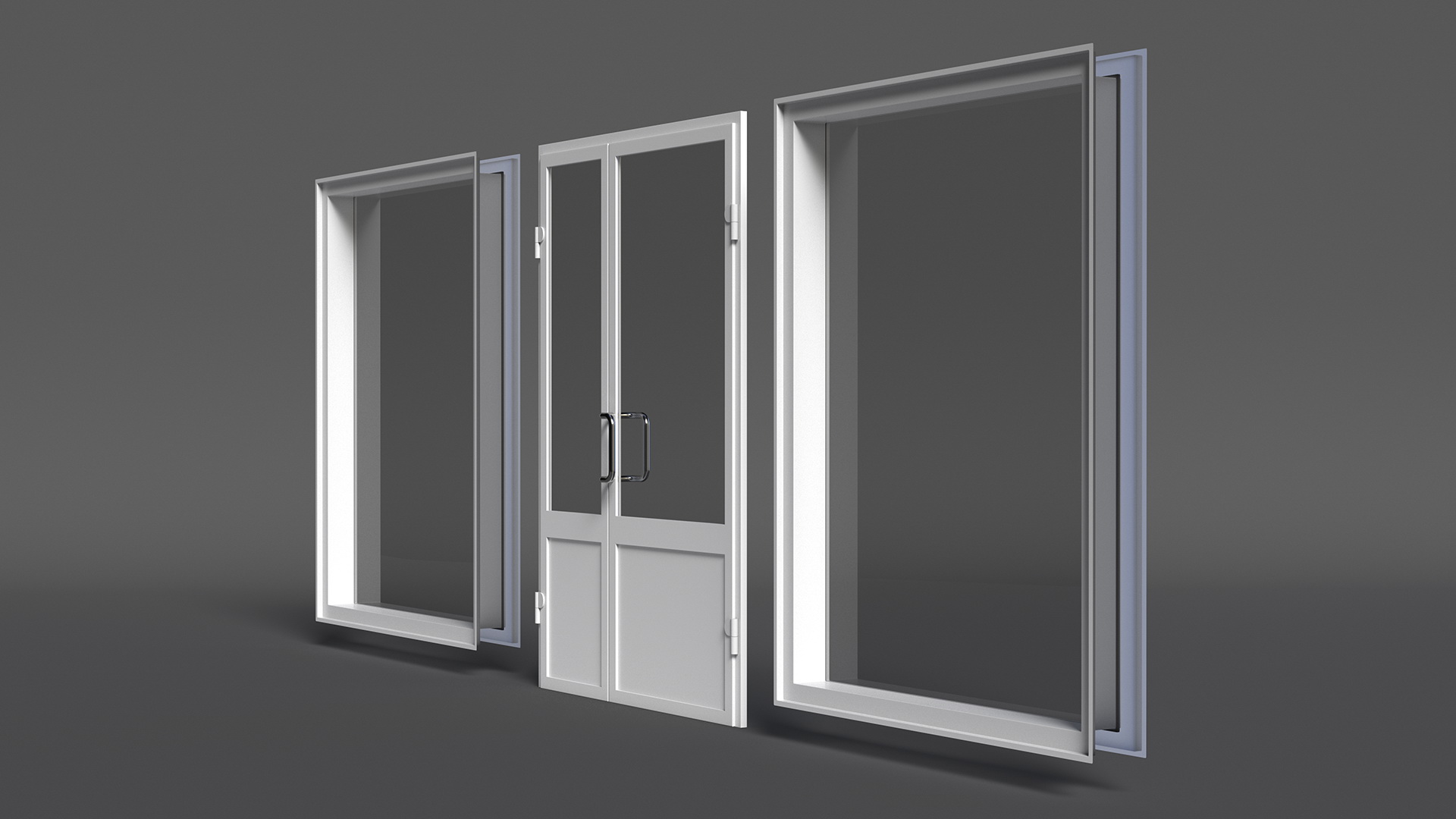 3D model Plastick Door with Window