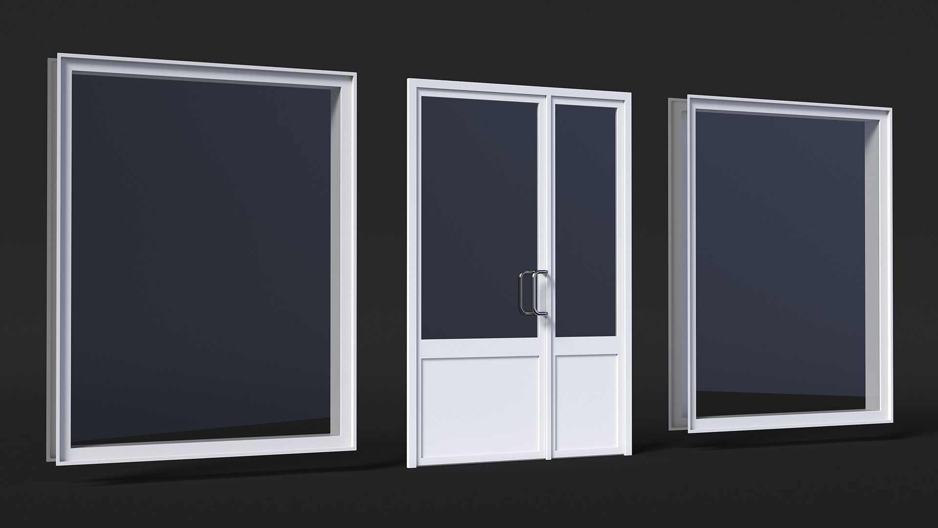 3D model Plastick Door with Window