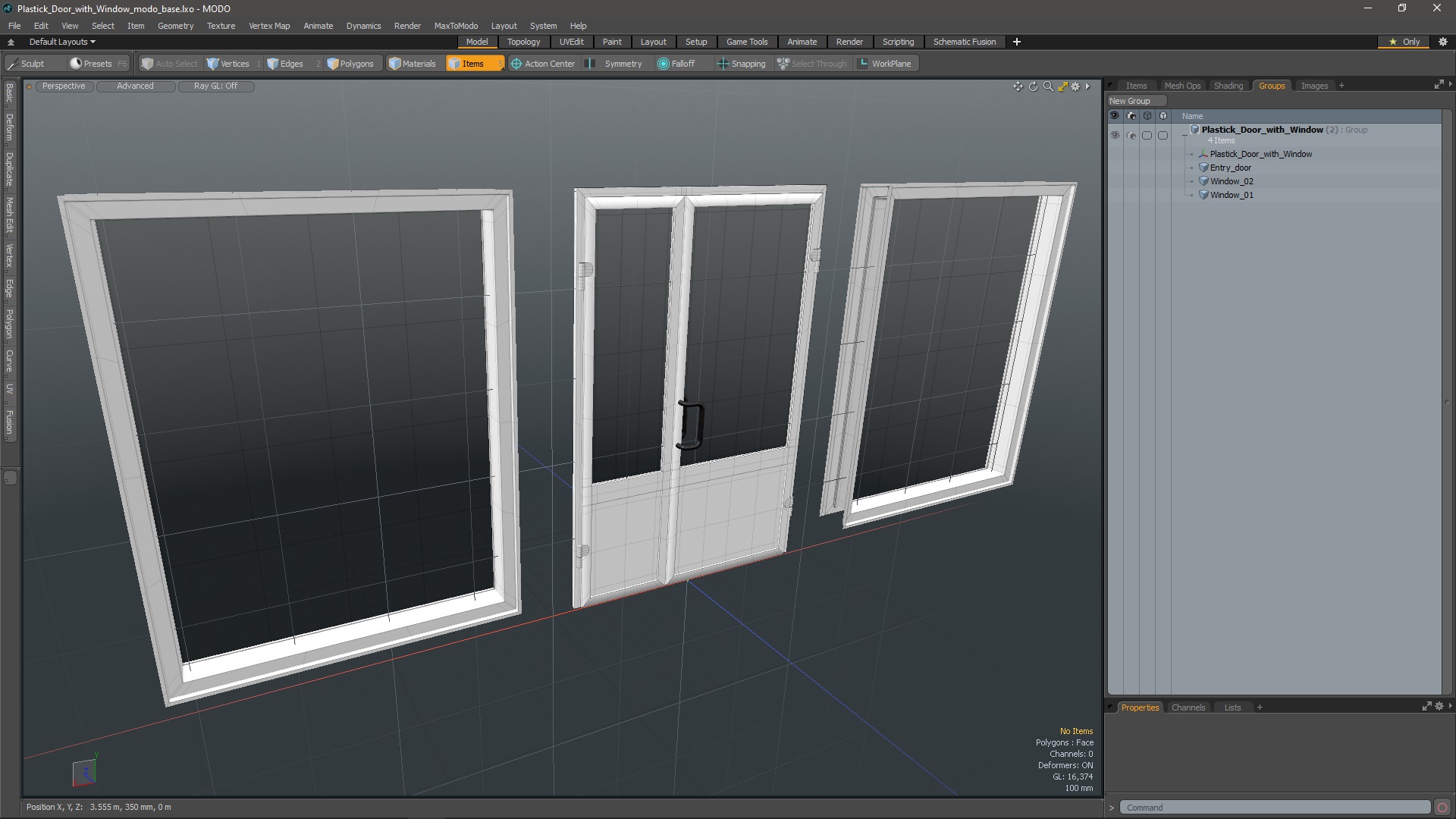 3D model Plastick Door with Window