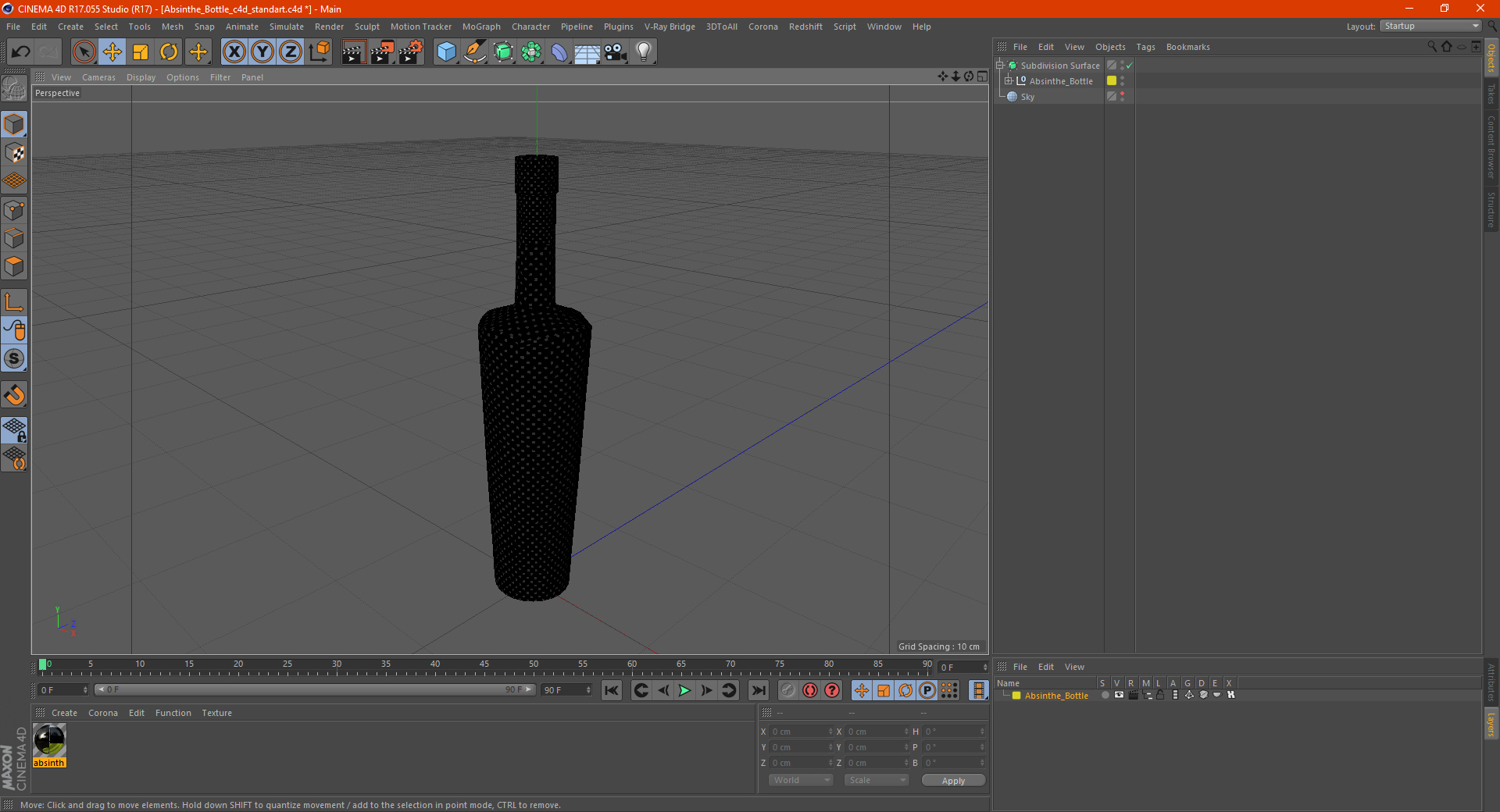 3D model Absinthe Bottle