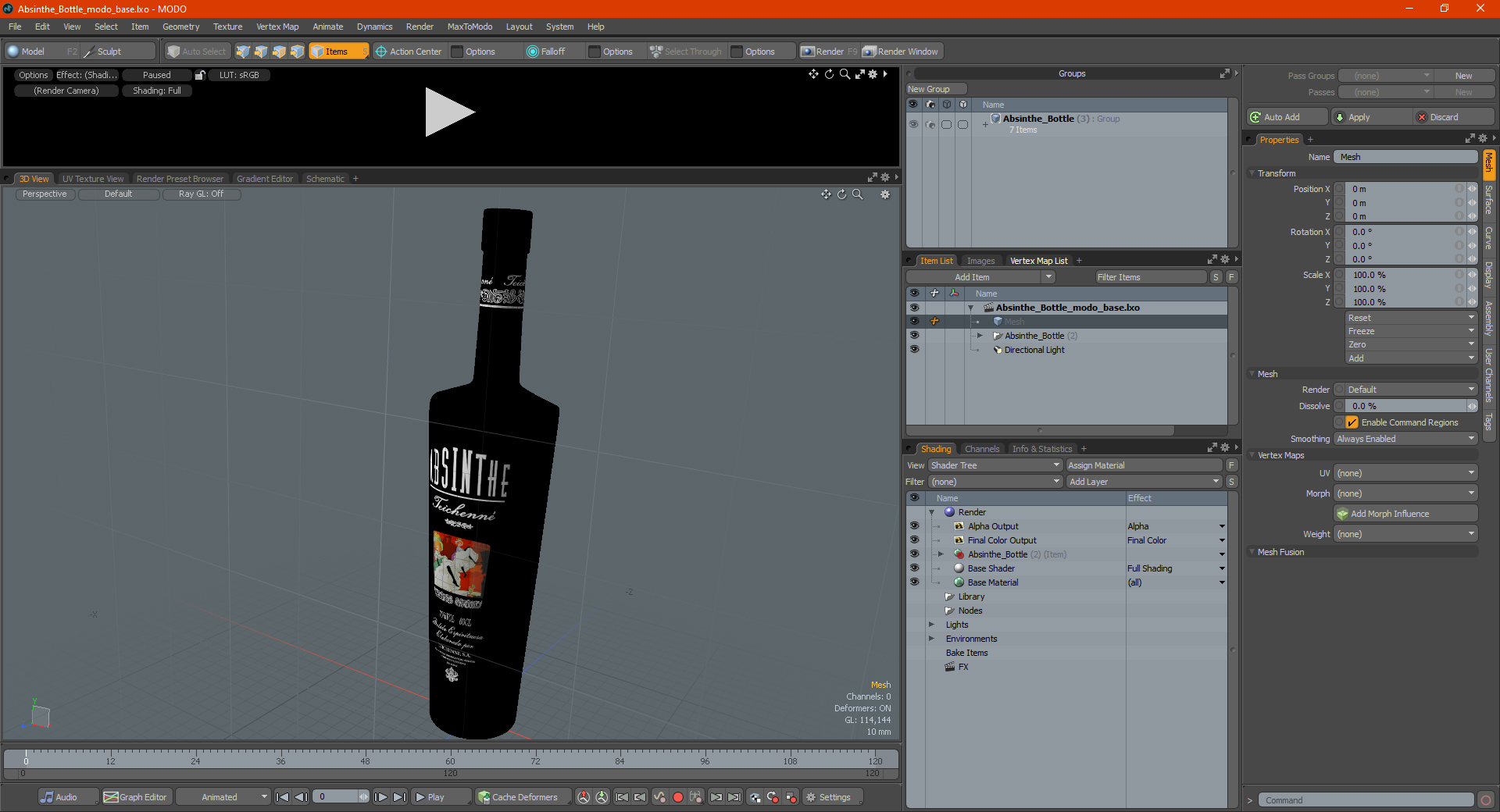 3D model Absinthe Bottle