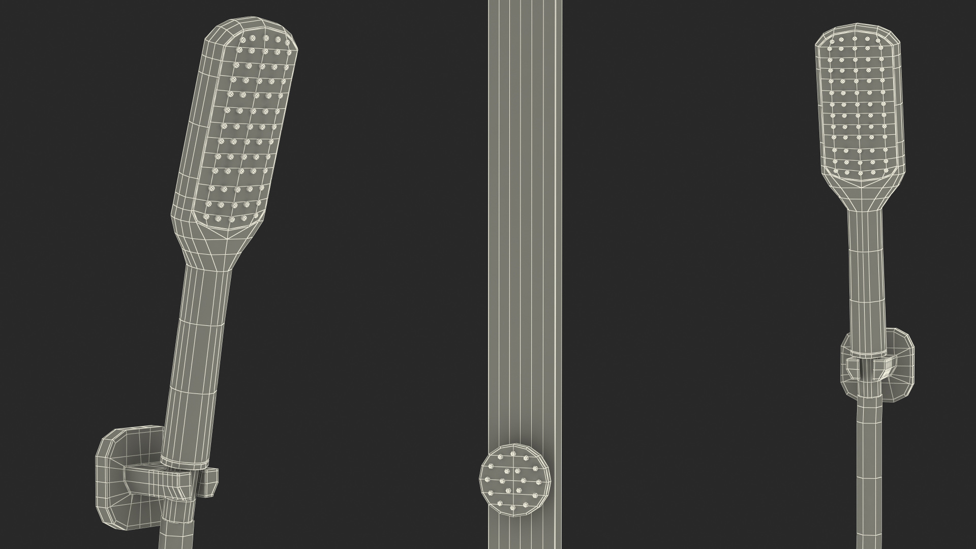 Thermostatic Shower Column with Overhead Shower 3D