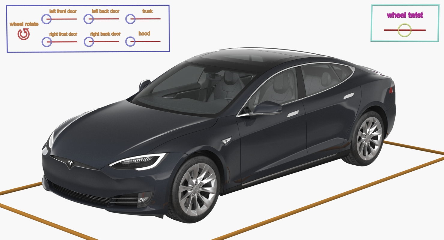 3D model Tesla Model S 100D 2017 Rigged