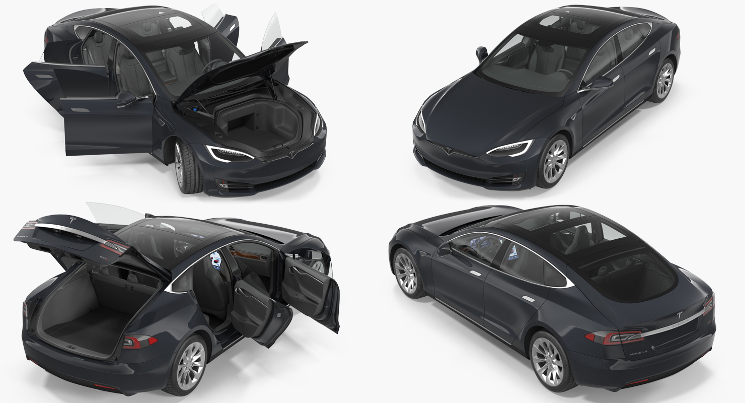 3D model Tesla Model S 100D 2017 Rigged