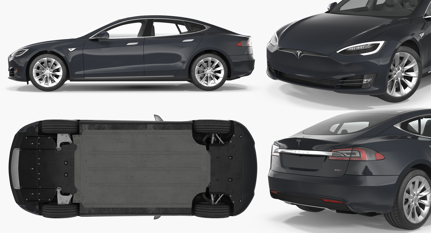 3D model Tesla Model S 100D 2017 Rigged