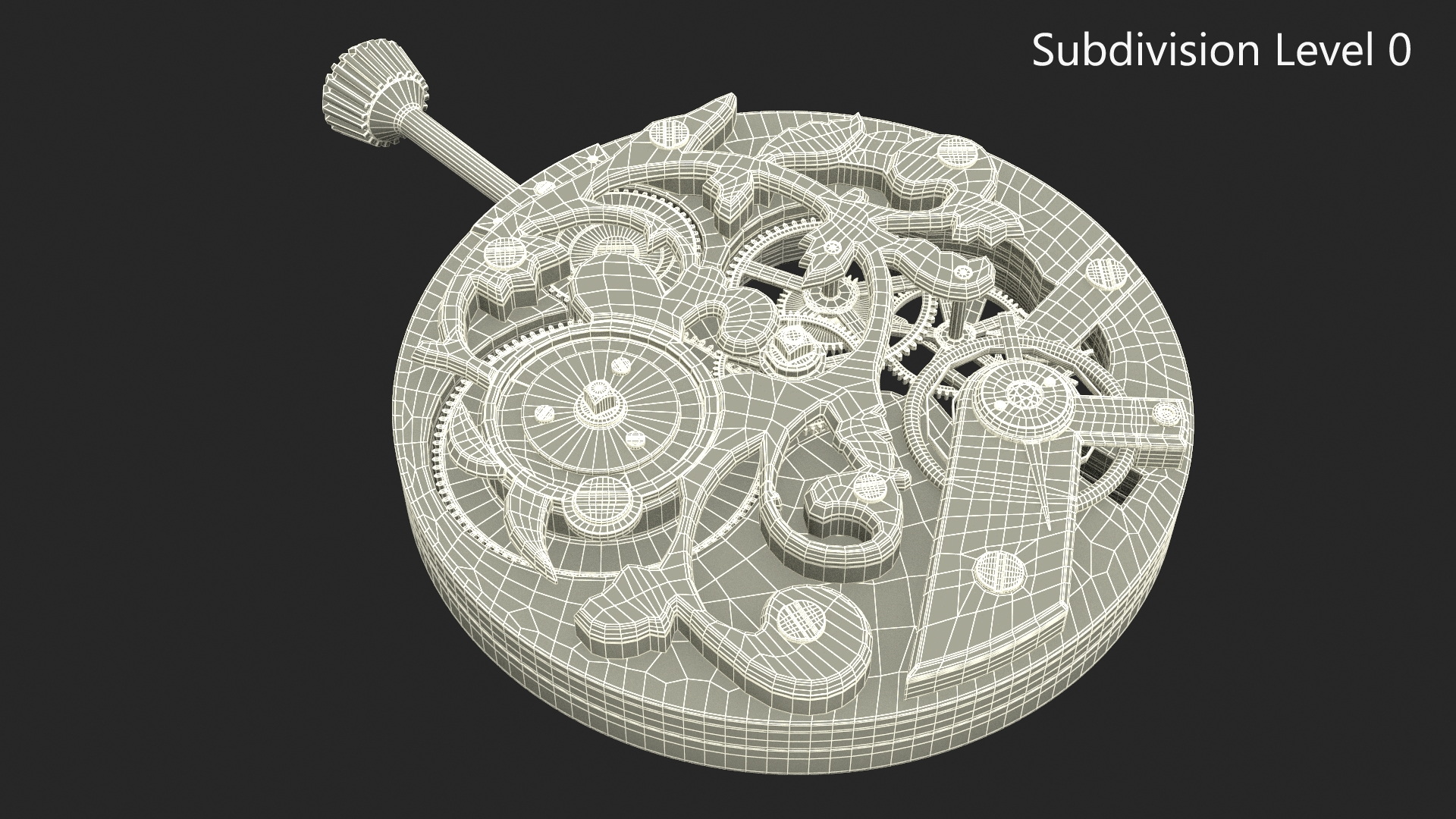 Antique Pocket Watch Movement New Rigged for Cinema 4D 3D model