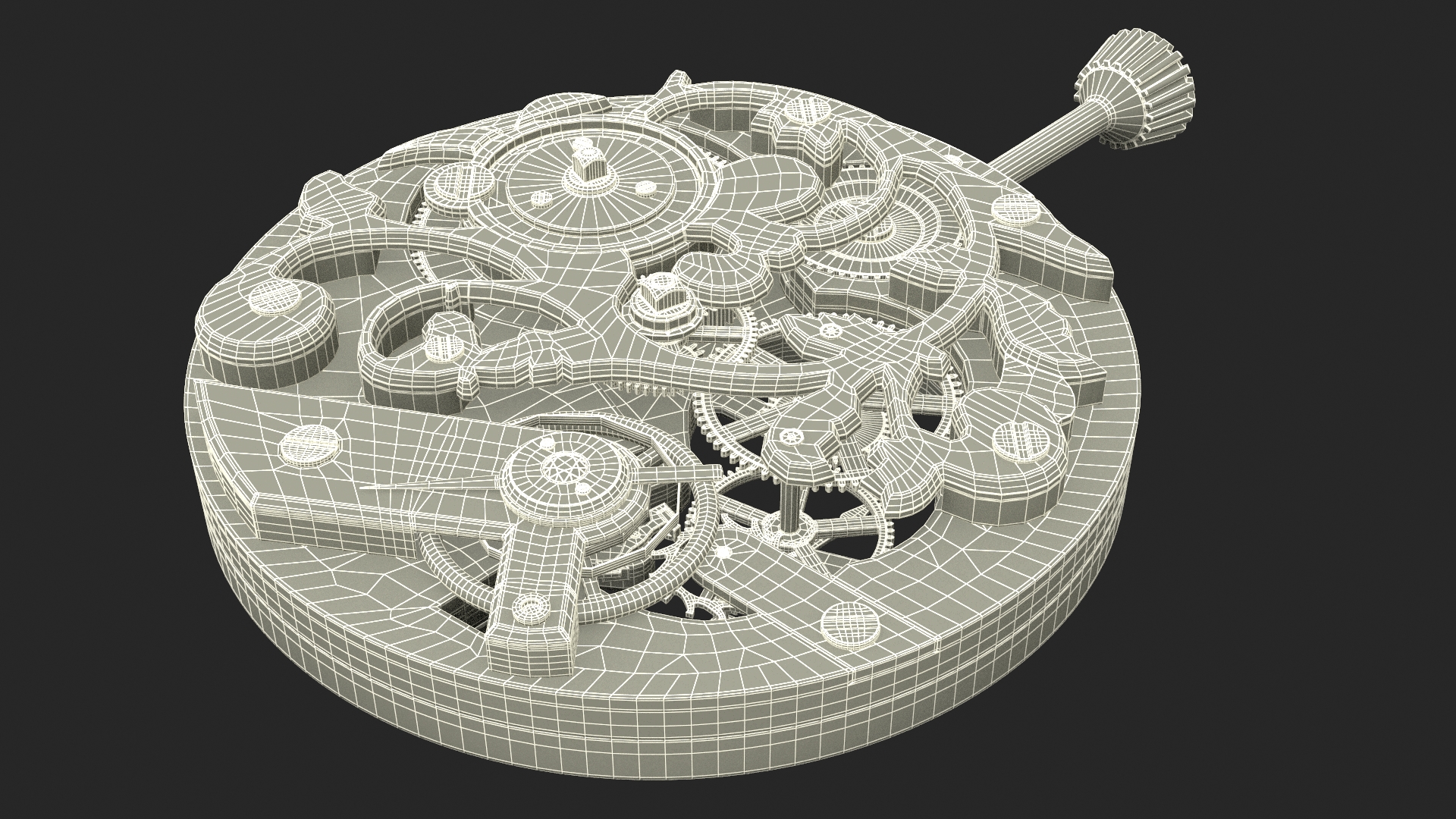 Antique Pocket Watch Movement New Rigged for Cinema 4D 3D model
