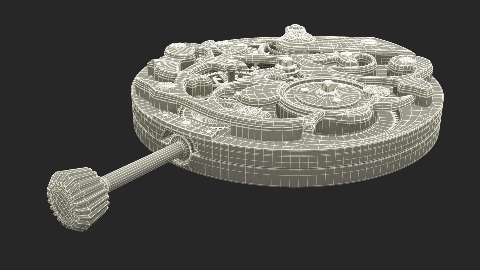 Antique Pocket Watch Movement New Rigged for Cinema 4D 3D model