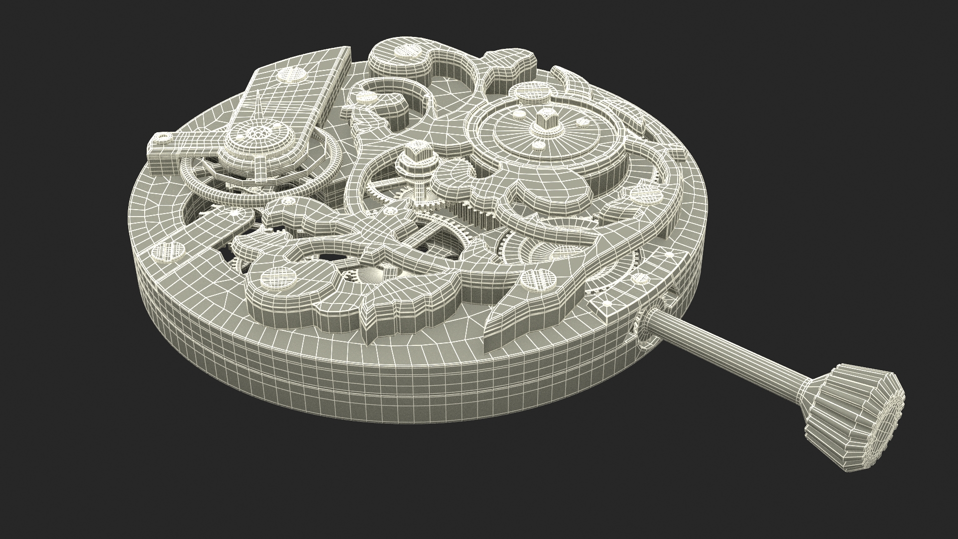 Antique Pocket Watch Movement New Rigged for Cinema 4D 3D model
