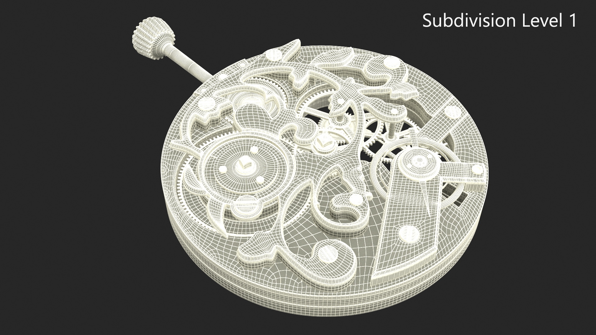 Antique Pocket Watch Movement New Rigged for Cinema 4D 3D model