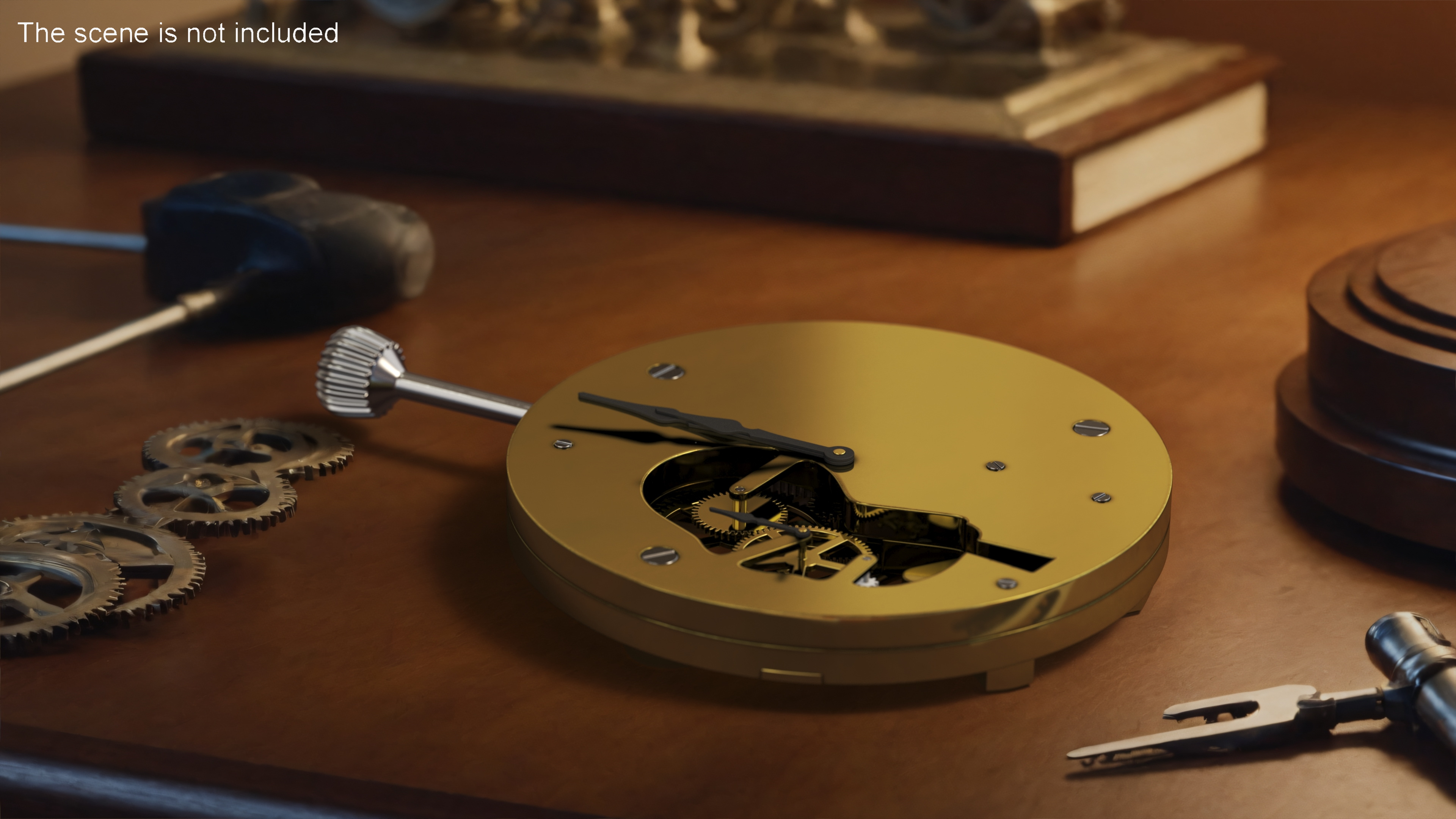Antique Pocket Watch Movement New Rigged for Cinema 4D 3D model