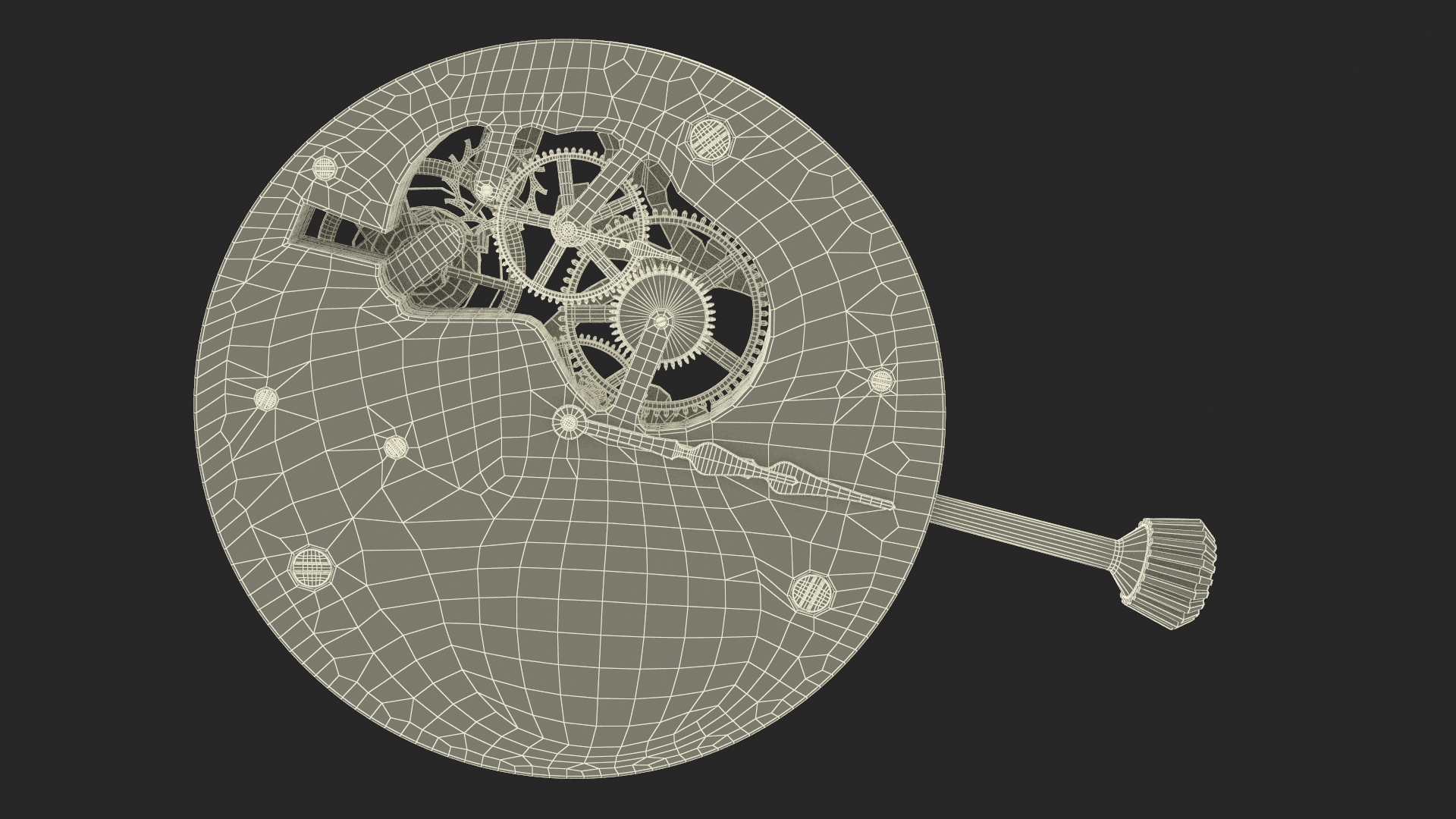Antique Pocket Watch Movement New Rigged for Cinema 4D 3D model