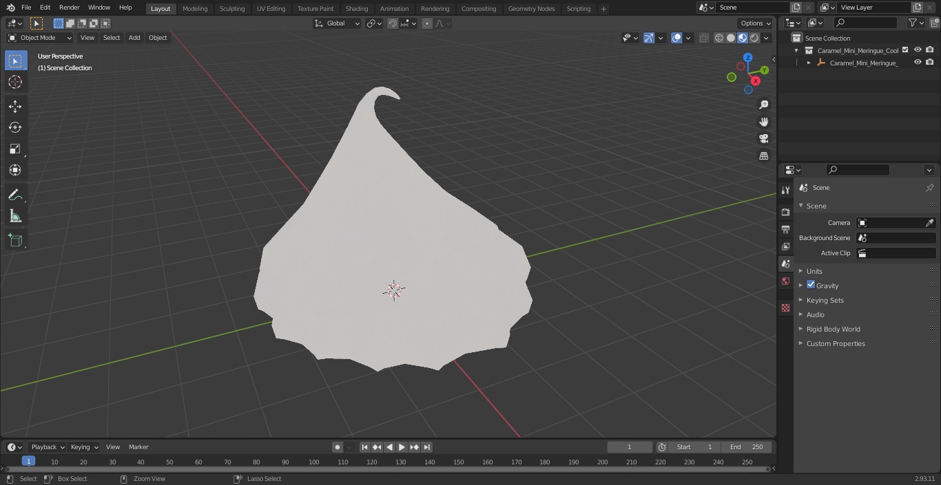 3D Caramel Mini Meringue Cookie model