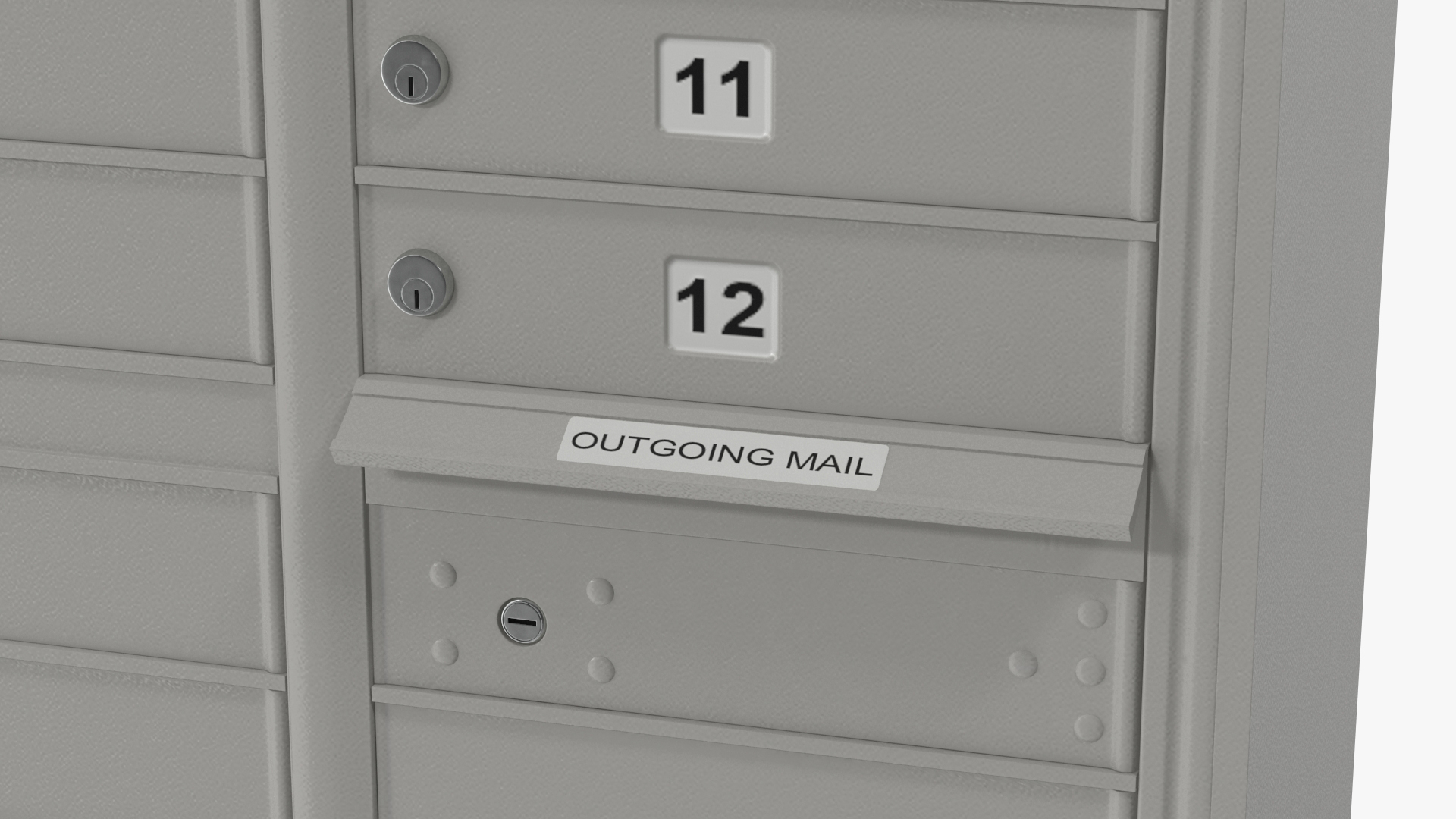 Grey Twelve Door Parcel Cluster Mailbox 3D model