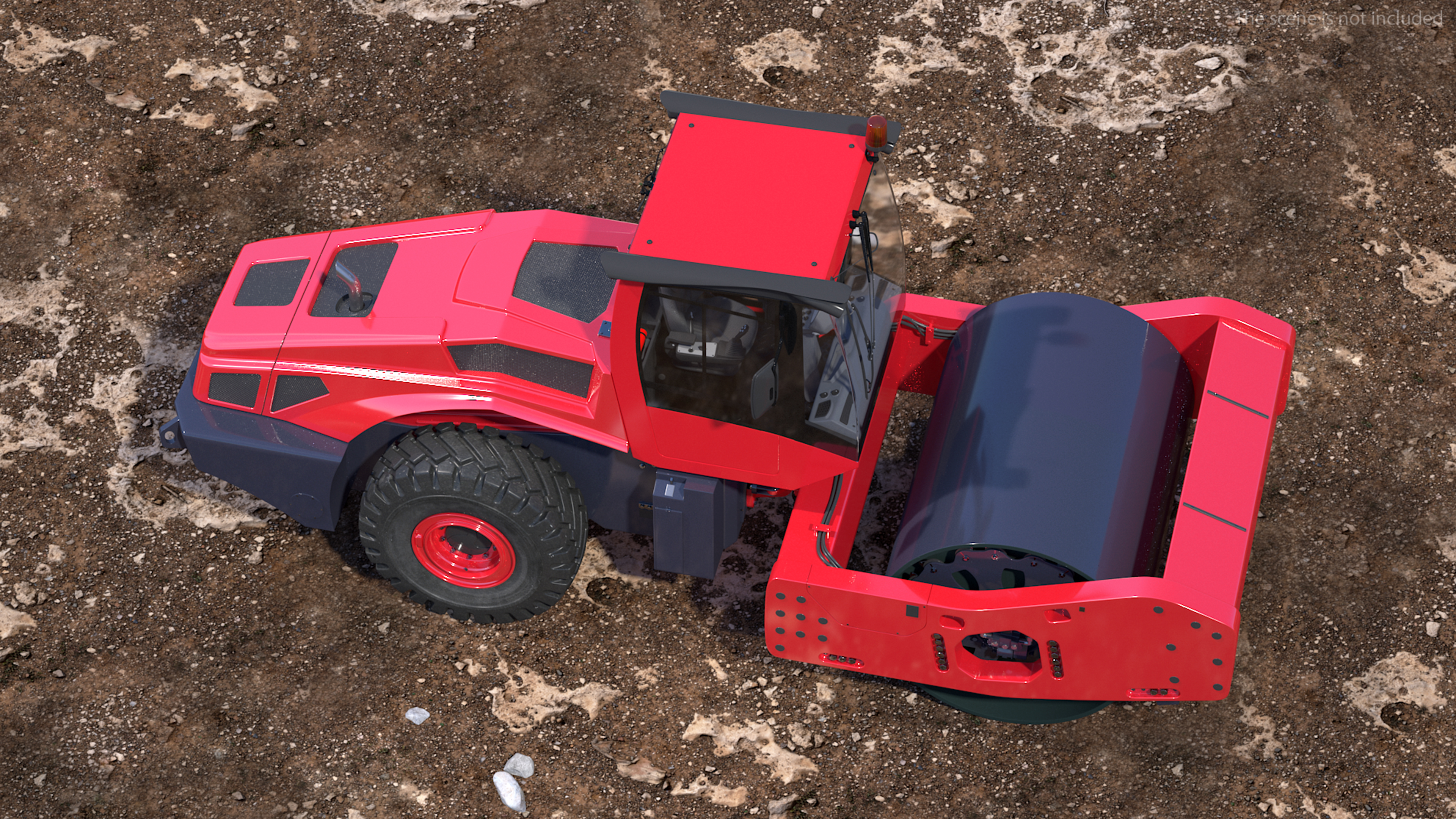 Heavyweight Single Drum Compactor Clean 3D model